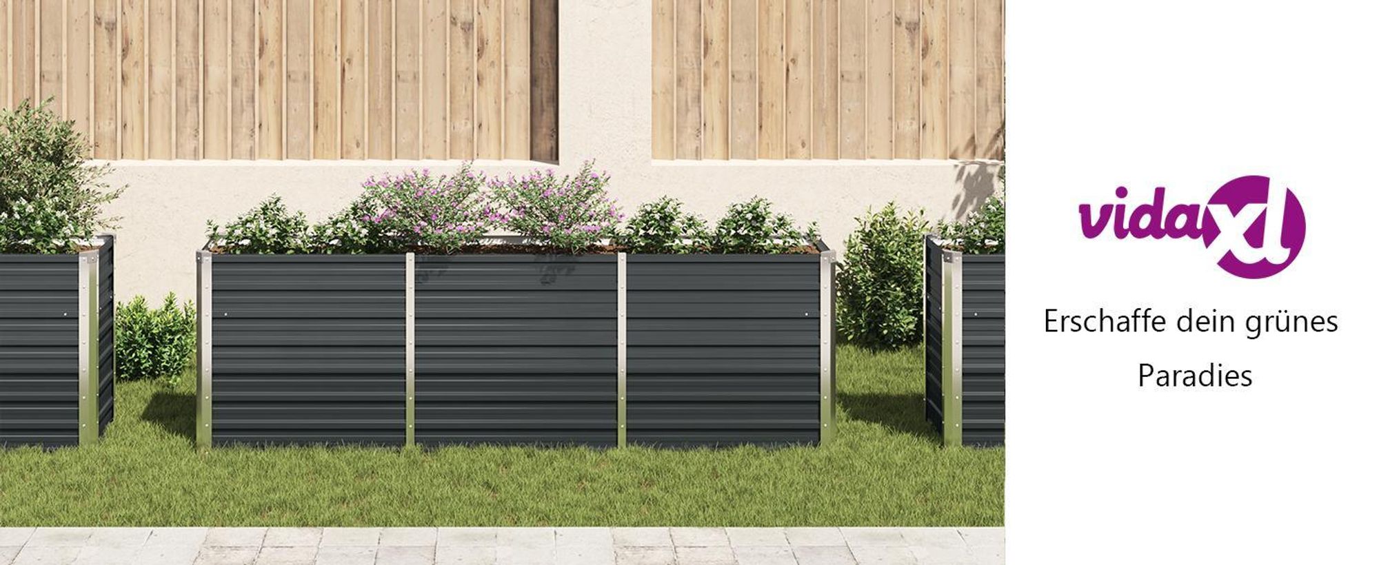vidaXL Garten-Hochbeet Verzinkter Stahl 240 x 40 x 77 cm Anthrazit