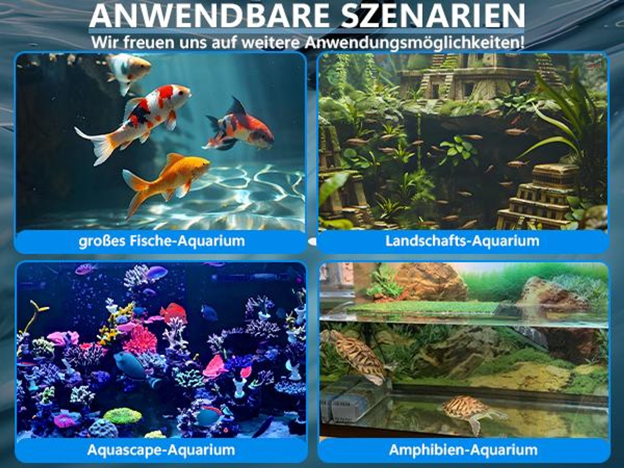 4-in-1 Filterpumpe, Aquarium Innenfilter mit 8W UVC Klärer & Timer für 150-300L, 800L/h, Filterung, Belüftung, Strömung, Regenwald-Modus, Tauchpumpe