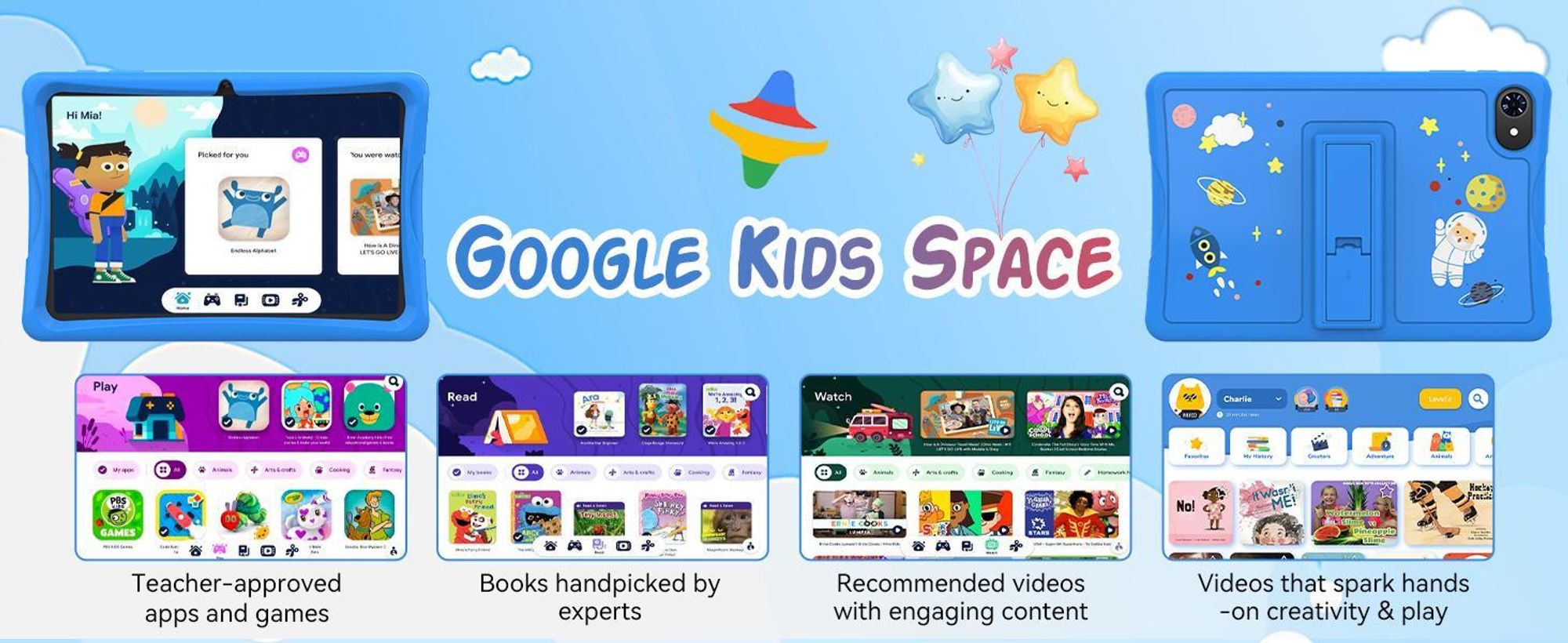 KOBONA-Tabwee K10 Kids 10.1" Rosa Tablet, Google Kids Space, 4GB+64GB, Android 15 WiFi Tablet für Kind mit Kindgerechte Hülle und Stift, 5000mAh