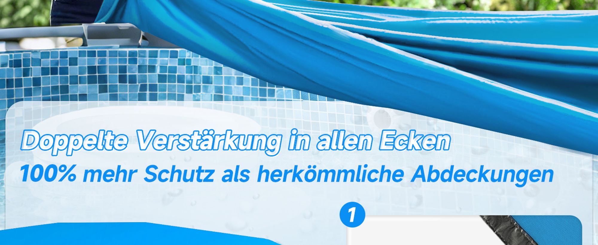 Sekey Poolabdeckung Rund Hochdichtes Abdeckplane für Stahlrahmenbecken, 366 cm, Blau