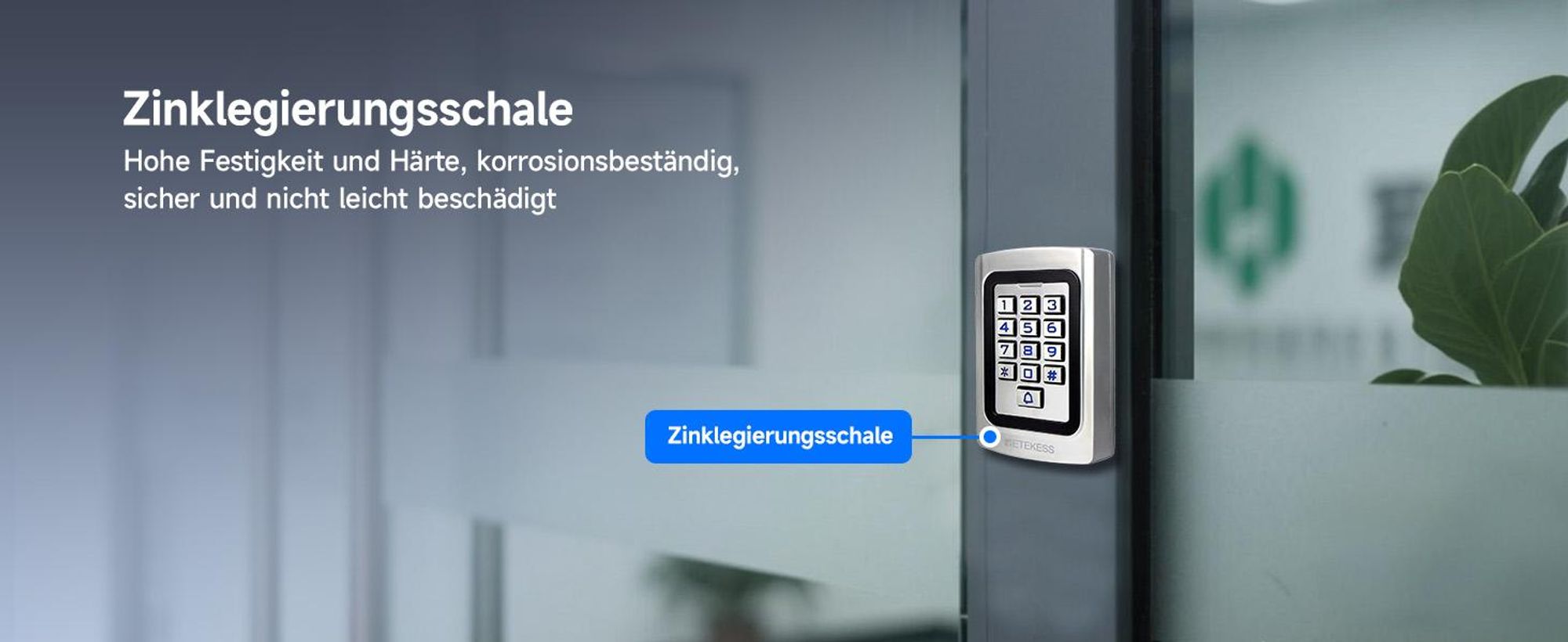 Retekess T-AC04 Smart Türschloss IP68 Zugangssystem PIN 125KHz RFID Wasserdicht Hinterleuchtet Diebstahlsicherung, Geeignet für Apartment Geschäfte