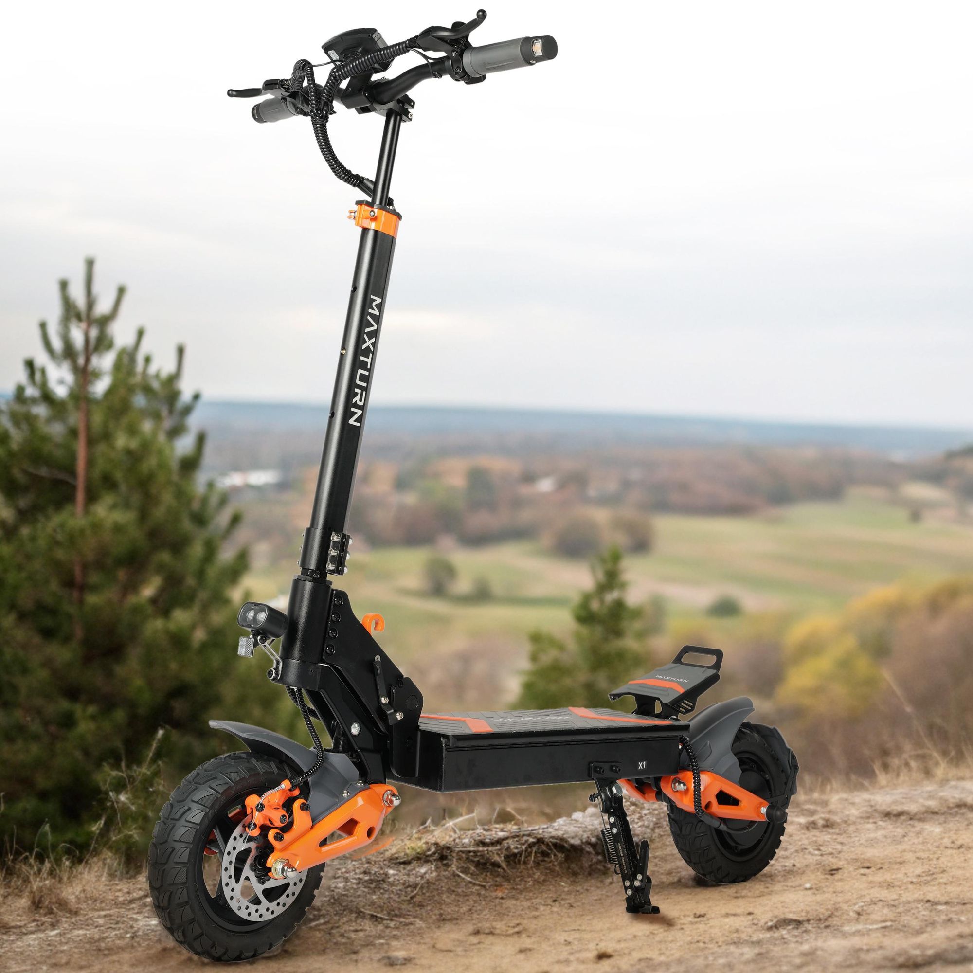 Hulajnoga Elektryczna MAXTURN X1 - 48V15.6Ah 10'' Tubeless E-Skuter Aluminiowa Rama - Czarna