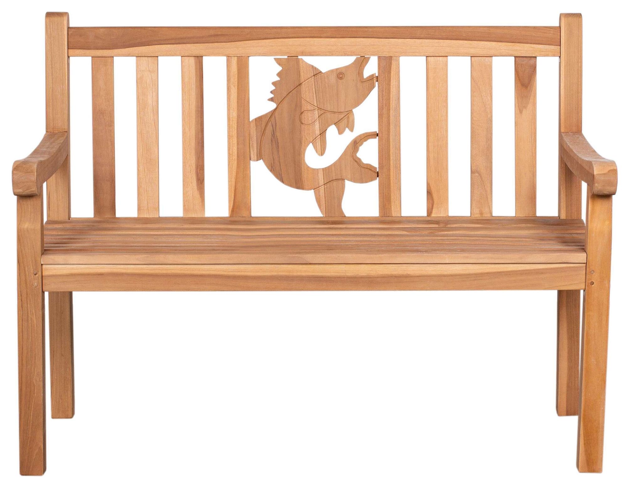 Gartenbank Teak Sitzbank 120cm mit Motiv Herz