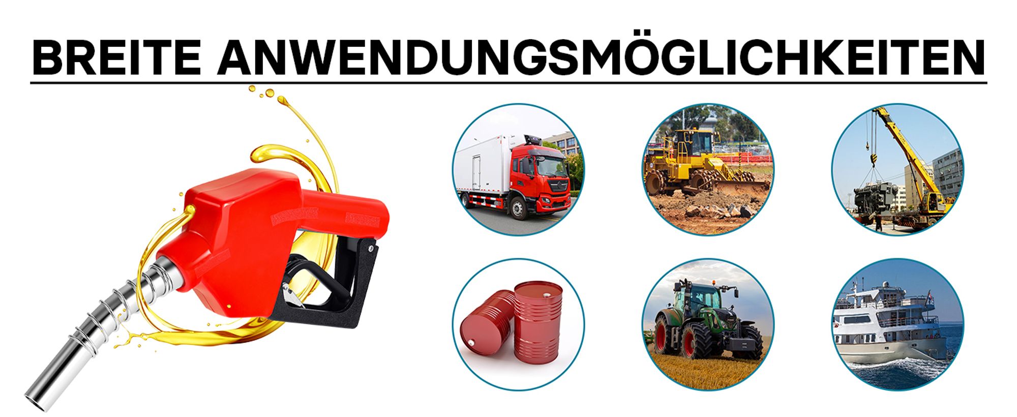 Wiltec  Dieselpumpe 12 V, 150 W, 40 l/min, Heizölpumpe selbstansaugend, Absaugpumpe für Diesel, Biodiesel, Heizöl, tragbare mobile Umfüllpumpe mit Zapfpistole und Schläuchen