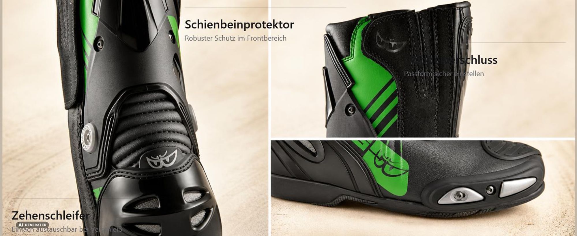 Berik Shaft 3.0 Motorradstiefel, schwarz/orange, 43