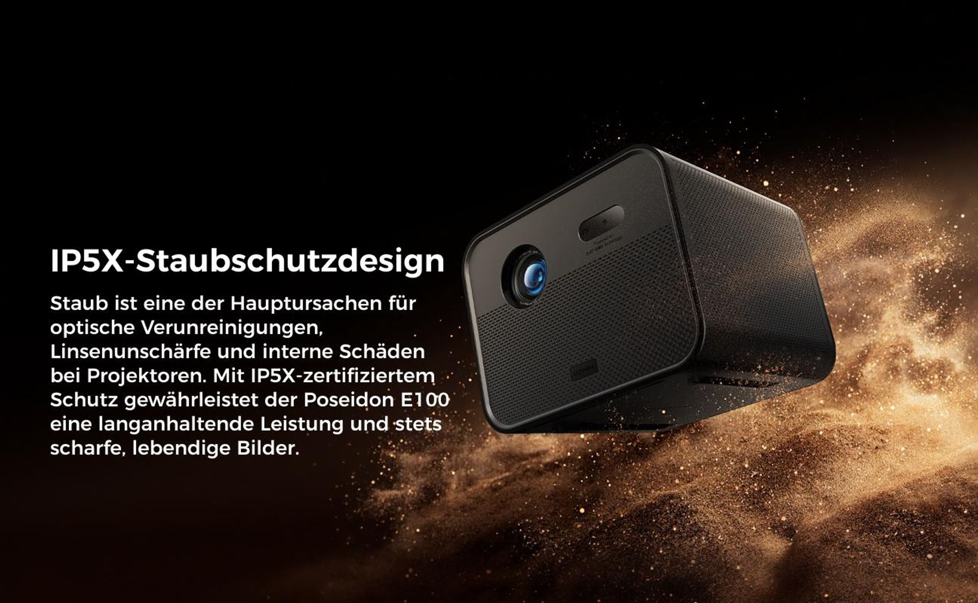 Ultimea Beamer 4k, Poseidon E100 DLP Projektor, 1800 ANSI-Lumen mit Google TV