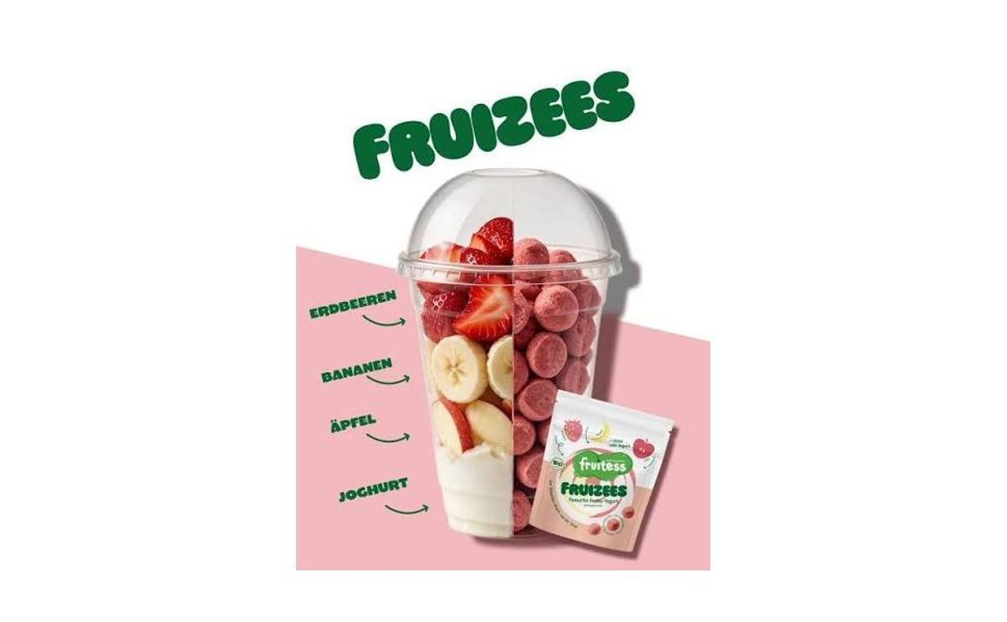 Gefriergetrockneter Fruchtsnack zum Mitnehmen, gefriergetrocknete Erdbeeren