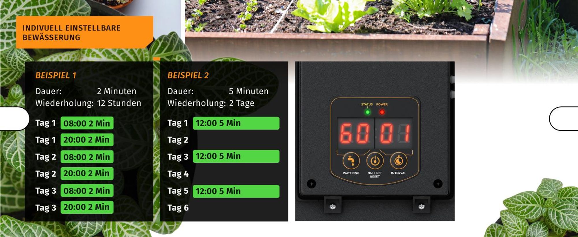 Brandson Solar Bewässerungssystem, Tropfbewässerung solarbetrieben/ akkubetrieben, automatische Bewässerung, für 15 Pflanzen, Balkon/Garten/Terrasse, 15m Schlauch, Micro-Tropfer