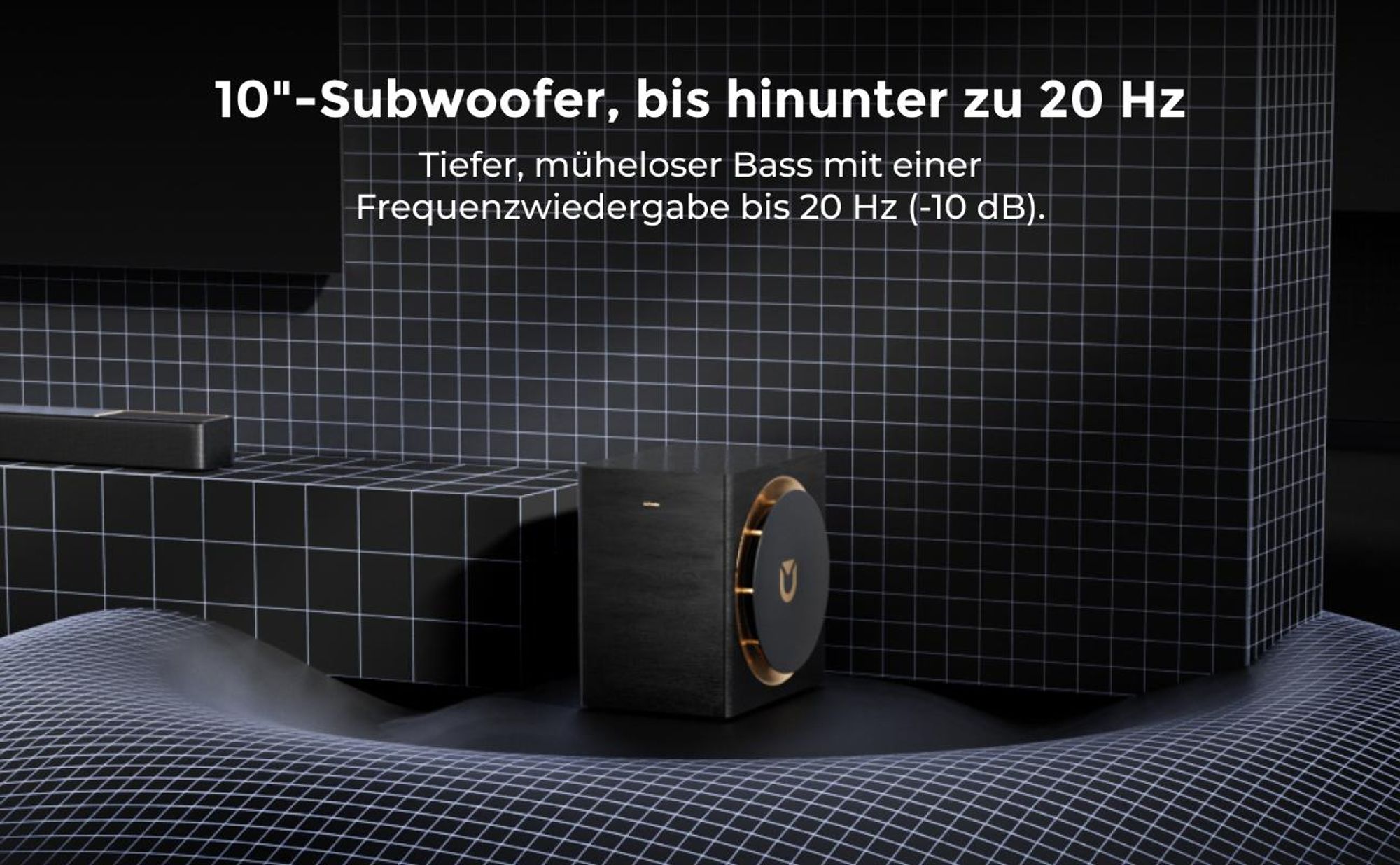 ULTIMEA Skywave X100 9.1.6 Soundbar mit 10'' Subwoofer, Dolby Atmos, DTS:X, 1500 W, Surround Sound System für Heimkino und TV, 8K HDR-Passthrough