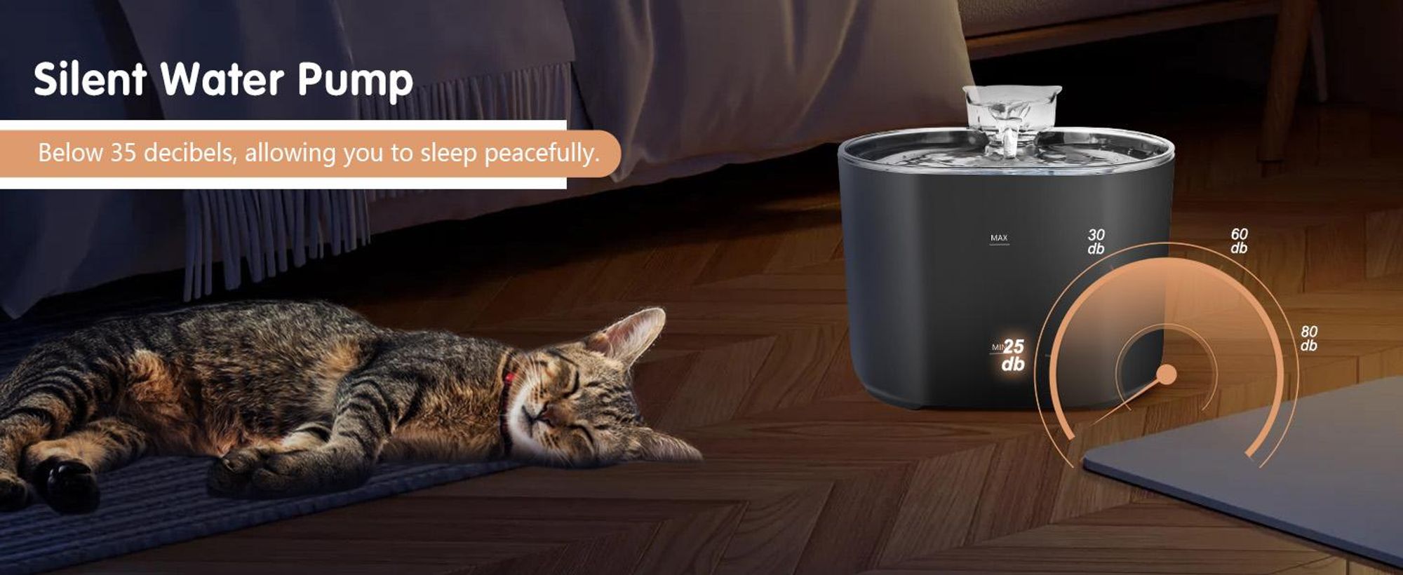Katzenbrunnen, Trinkbrunnen für Katzen, 2.2L Haustierbrunnen, Automatischer Wasserspender für Katzen & Hunde, Leise