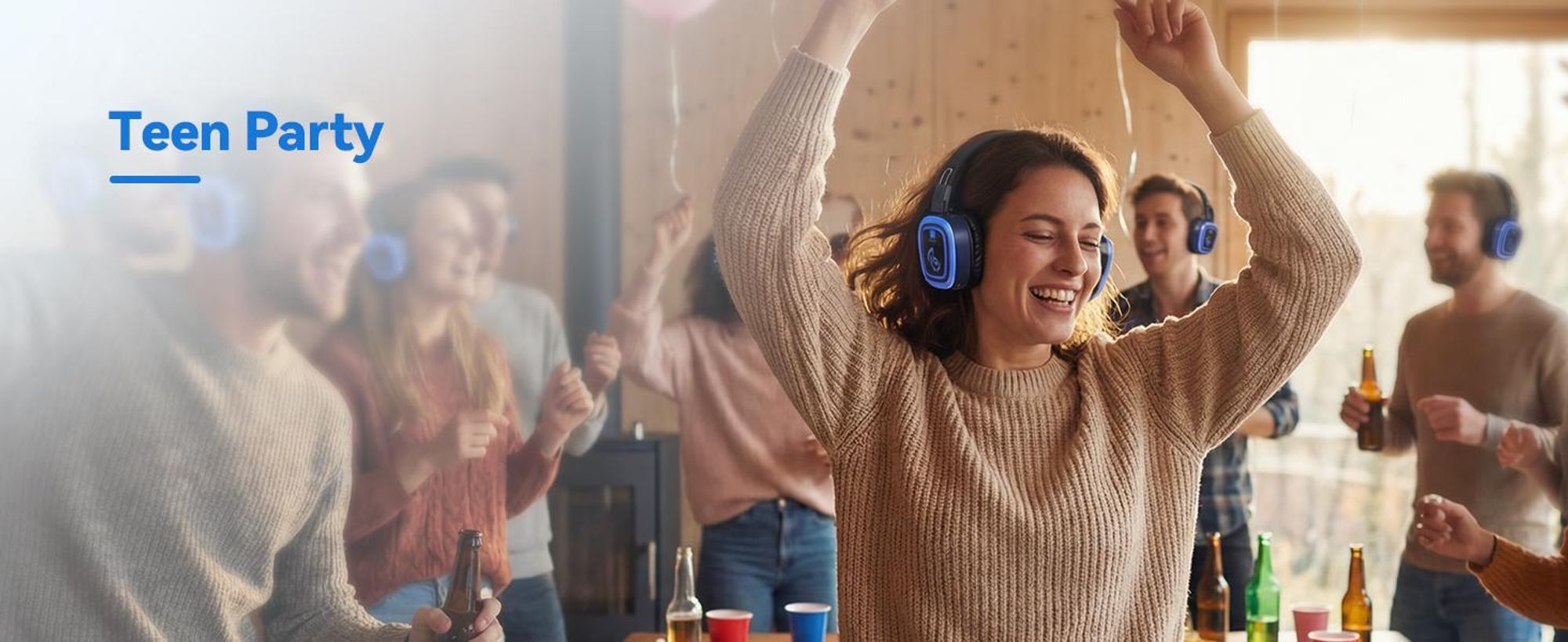 Retekess TA004S Silent Disco – bezdrôtové slúchadlá, vylepšená verzia audiosystému, 6-kanálové s Bluetooth, skladacie, vhodné pre televíziu, jógu a meditáciu
