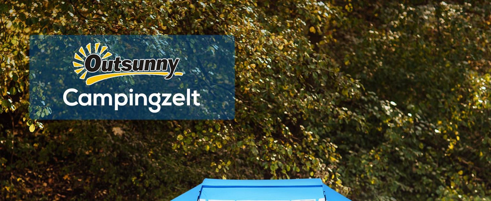 Outsunny Campingzelt Familienzelt mit 2 Schlafkabinen 4 Personen Blau