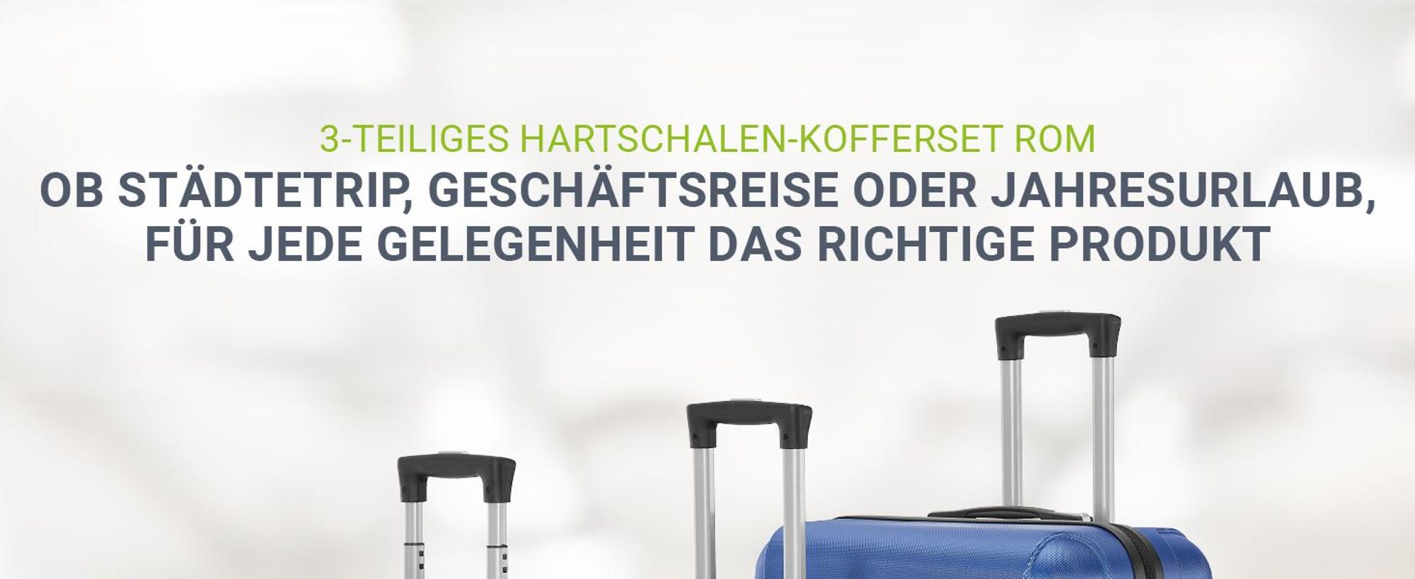 Juskys Hartschale Kofferset Reisekoffer 3 teilig - Zahlenschloss, geräuscharme 360° Rollen groß, Teleskopgriff, leicht - Koffer in Blau