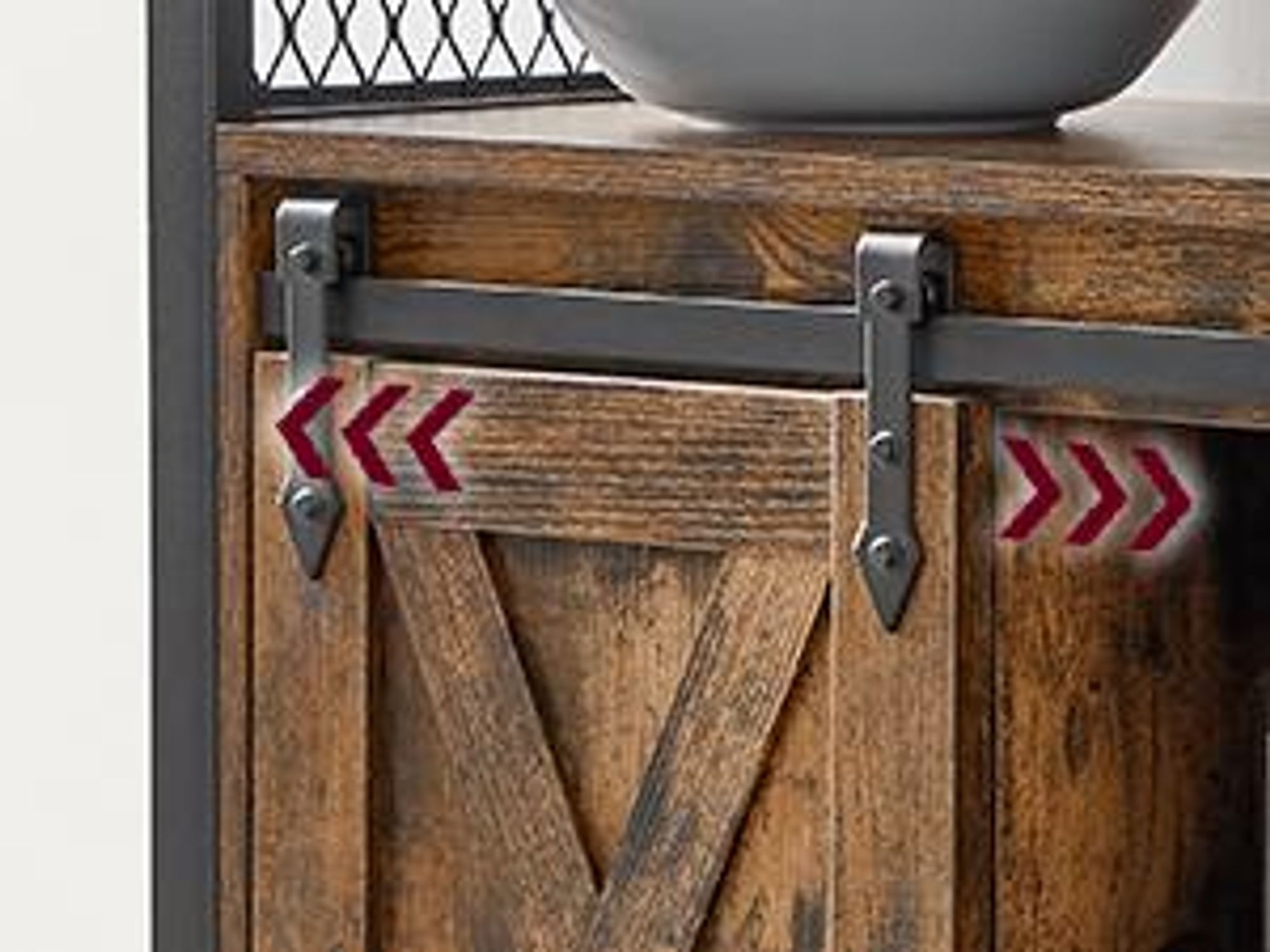 VASAGLE Sideboard Küchenschrank, mit 2 Schiebetüren, verstellbare Ablagen
