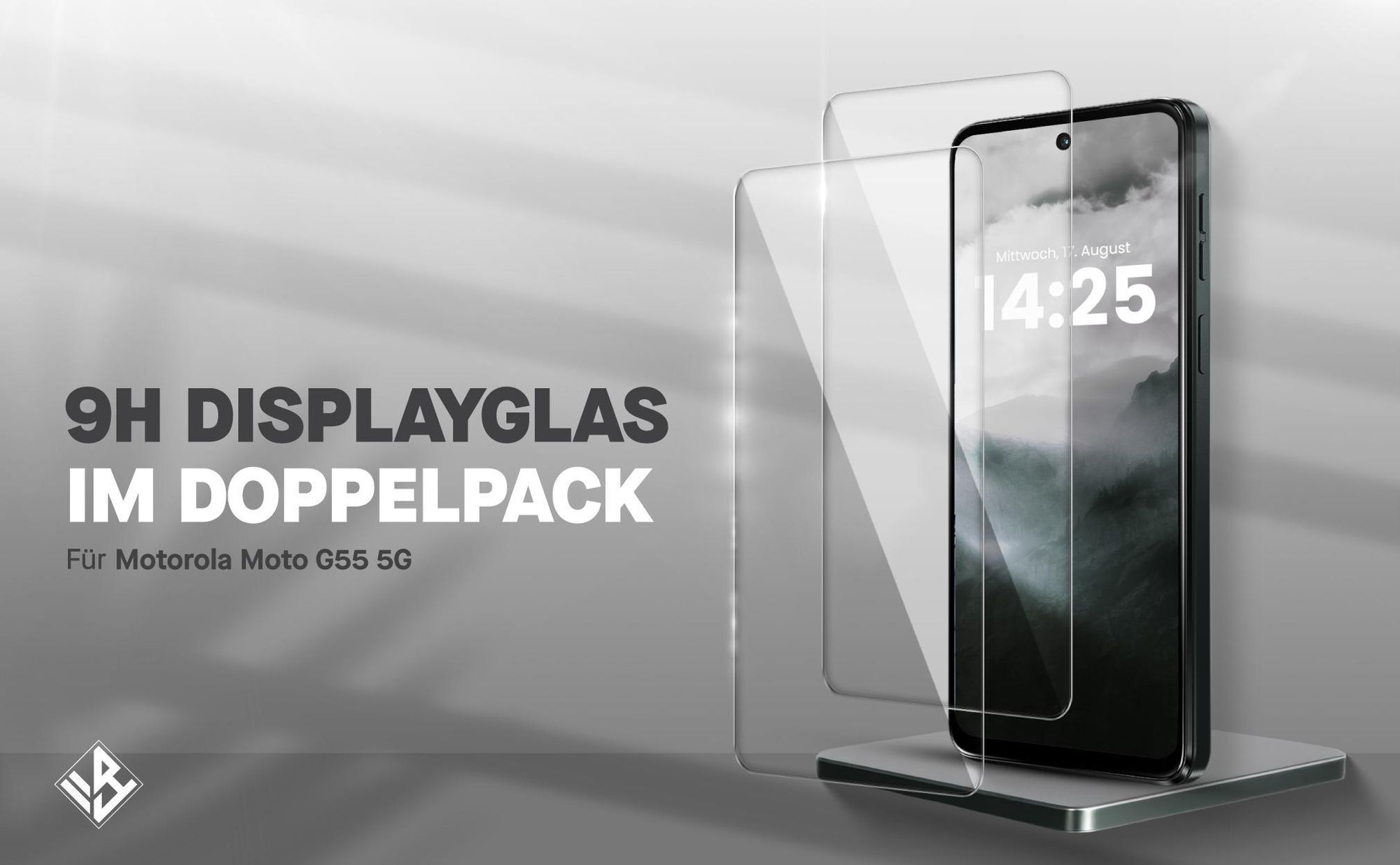 2er Set Displayglas für Motorola G55 5G in 9H Härte