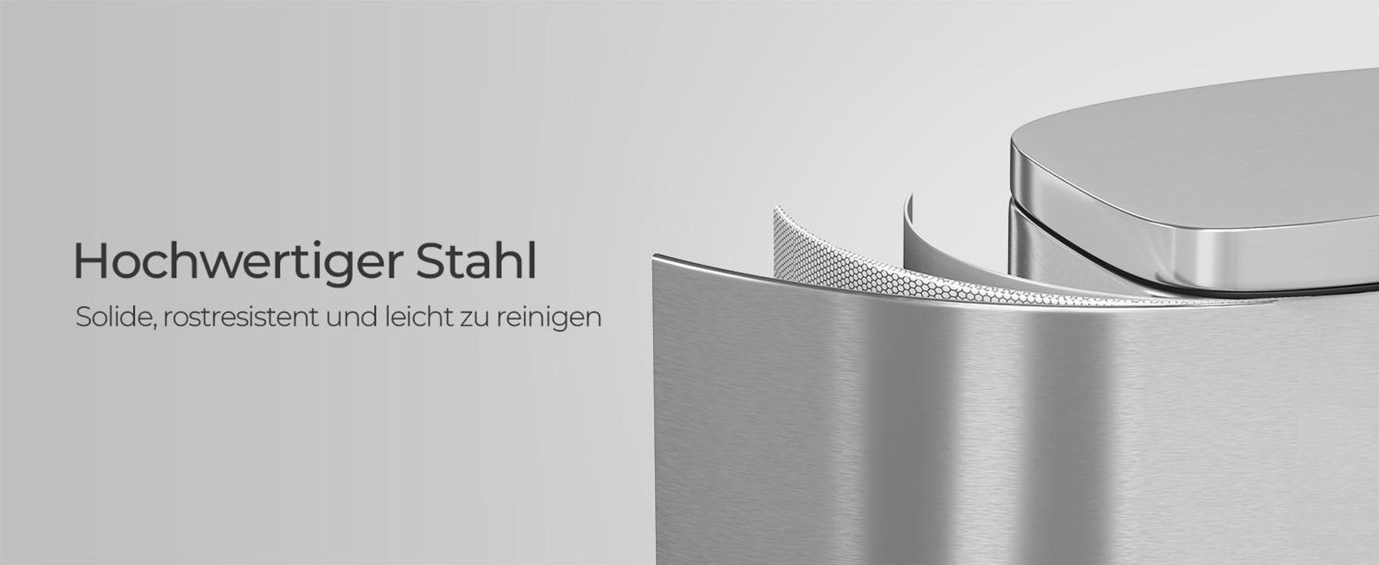 SONGMICS Mülleimer 30L Treteimer Edelstahl mit Deckel und Inneneimer hygienisch und geruchsdicht LTB03NL
