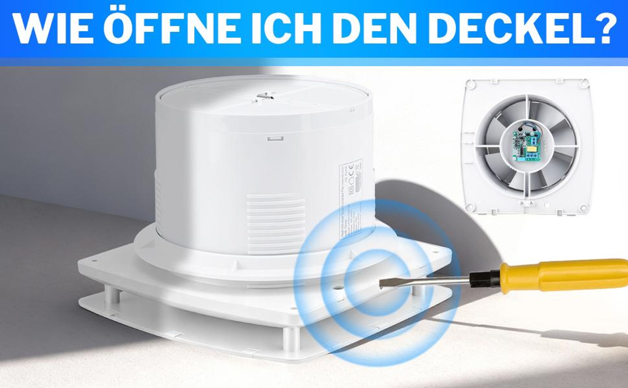 150mm 18W/35db Badlüfter Leiser Wandventilator, 240m³/h Kräftiger mit Feuchtigkeitssensor, Rücklaufklappe Lüfter, Nachlauf für Küche Bad WC, Weiß