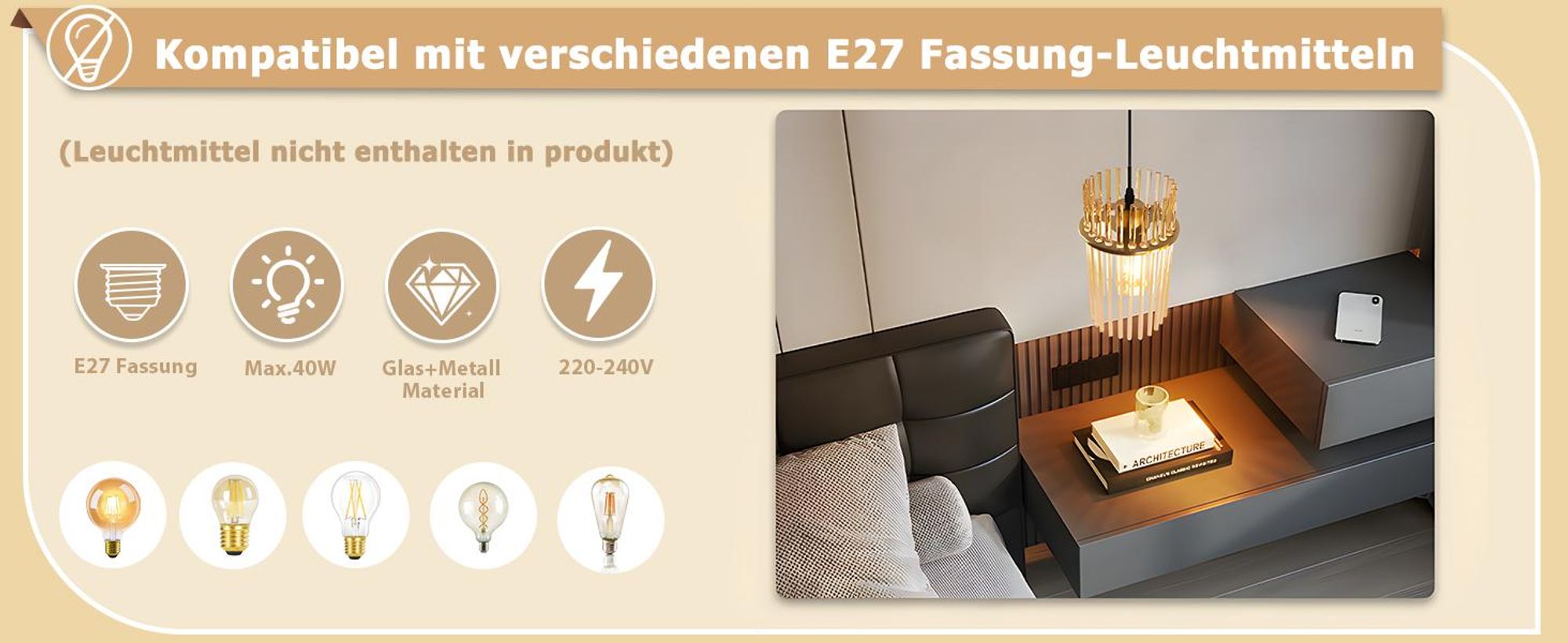 ZMH závesná lampa jedálenský stôl závesná lampa 1 plameň závesná lampa E27 sklenená lampa do jedálne zlatá pre jedáleň kaviareň bar kuchyňa spálňa (bez žiarovky)