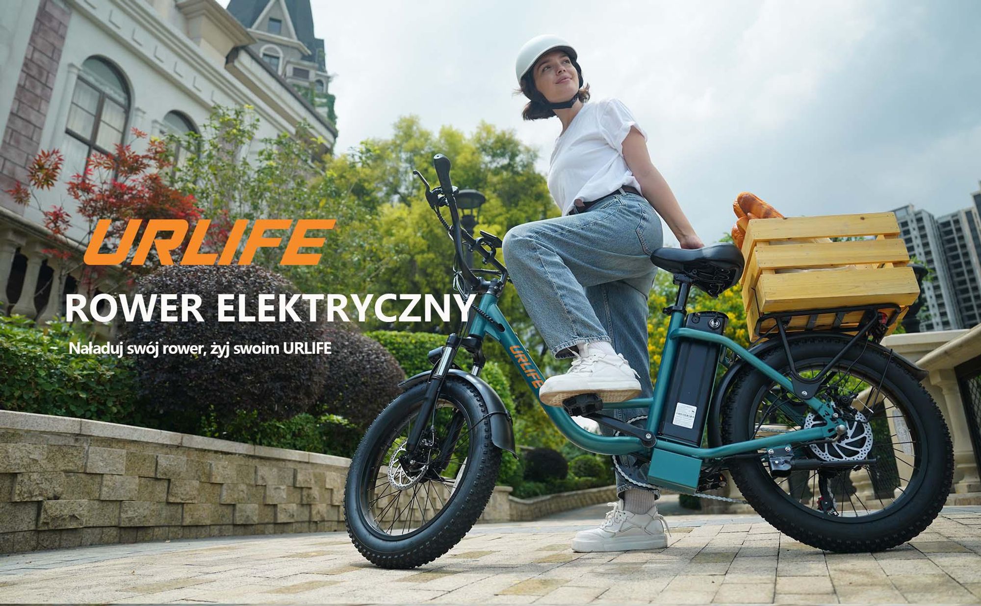 Rower Elektryczny URLIFE E20 - Silnik 250W Bateria 48V 13Ah 20 Calowe koła  Hamulce Tarczowe - Czarny