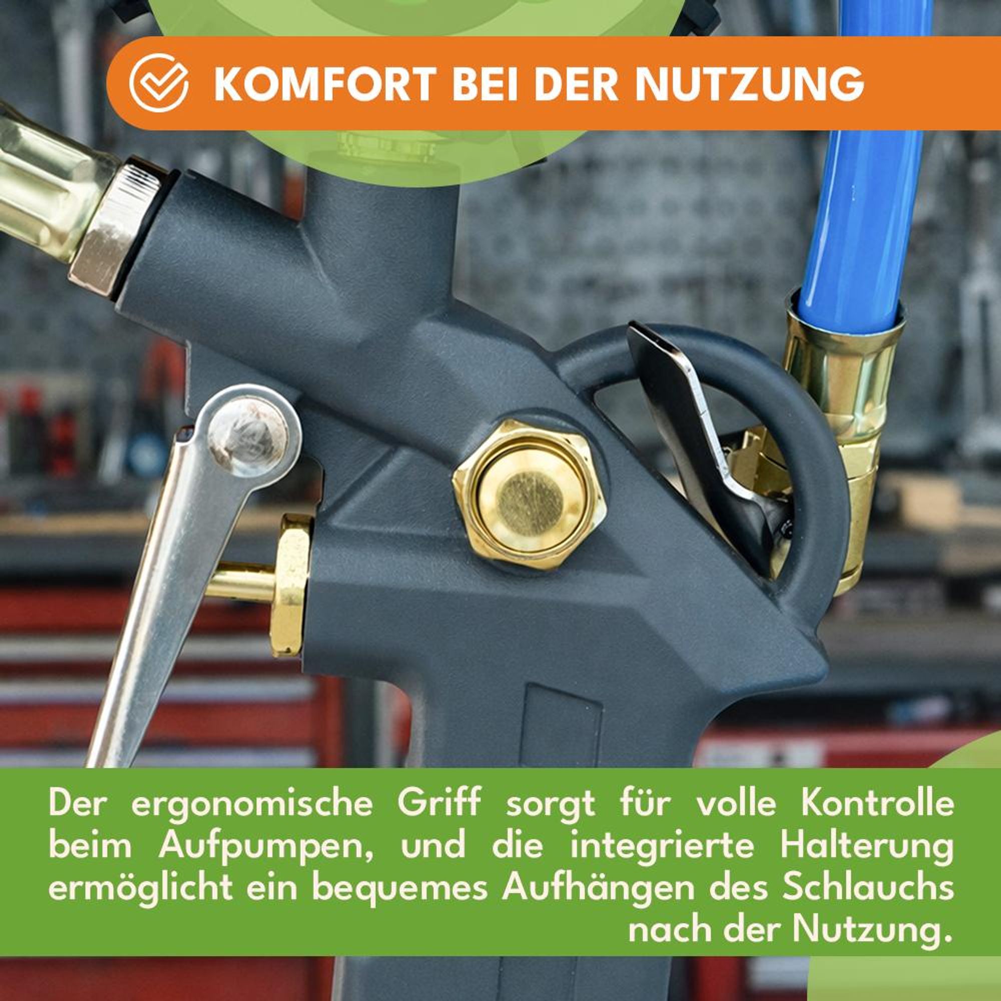 KRUMAD Digitaler Reifendruckfüller mit LCD, Automatische Druckeinstellung, Messbereich 0–16 bar, Luftprüfer für Auto & Fahrrad, Metallgehäuse