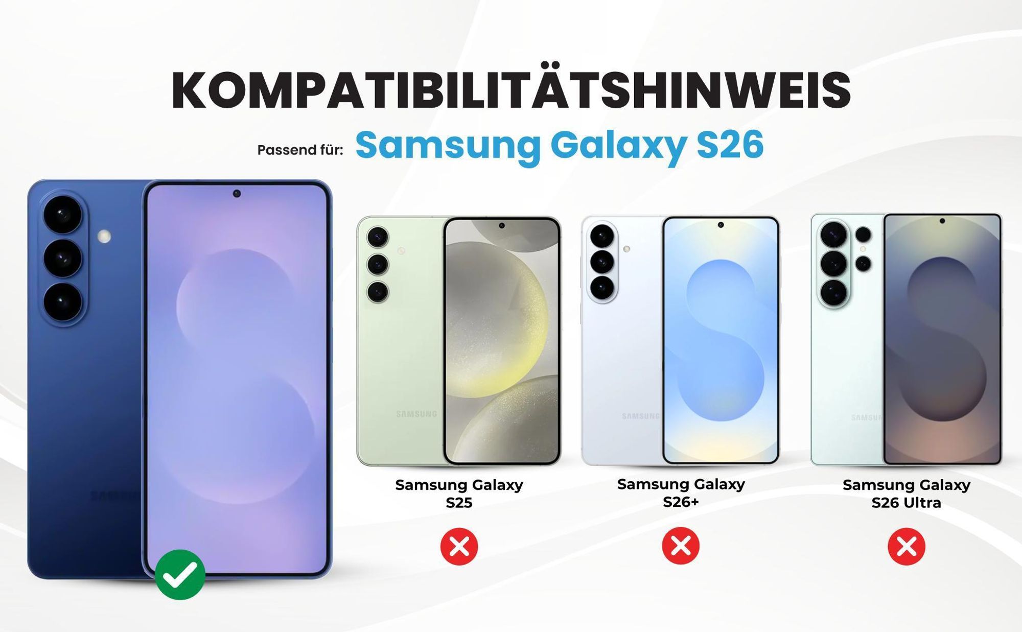 Kompatibilitätshinweise Hülle für Samsung Galaxy S26