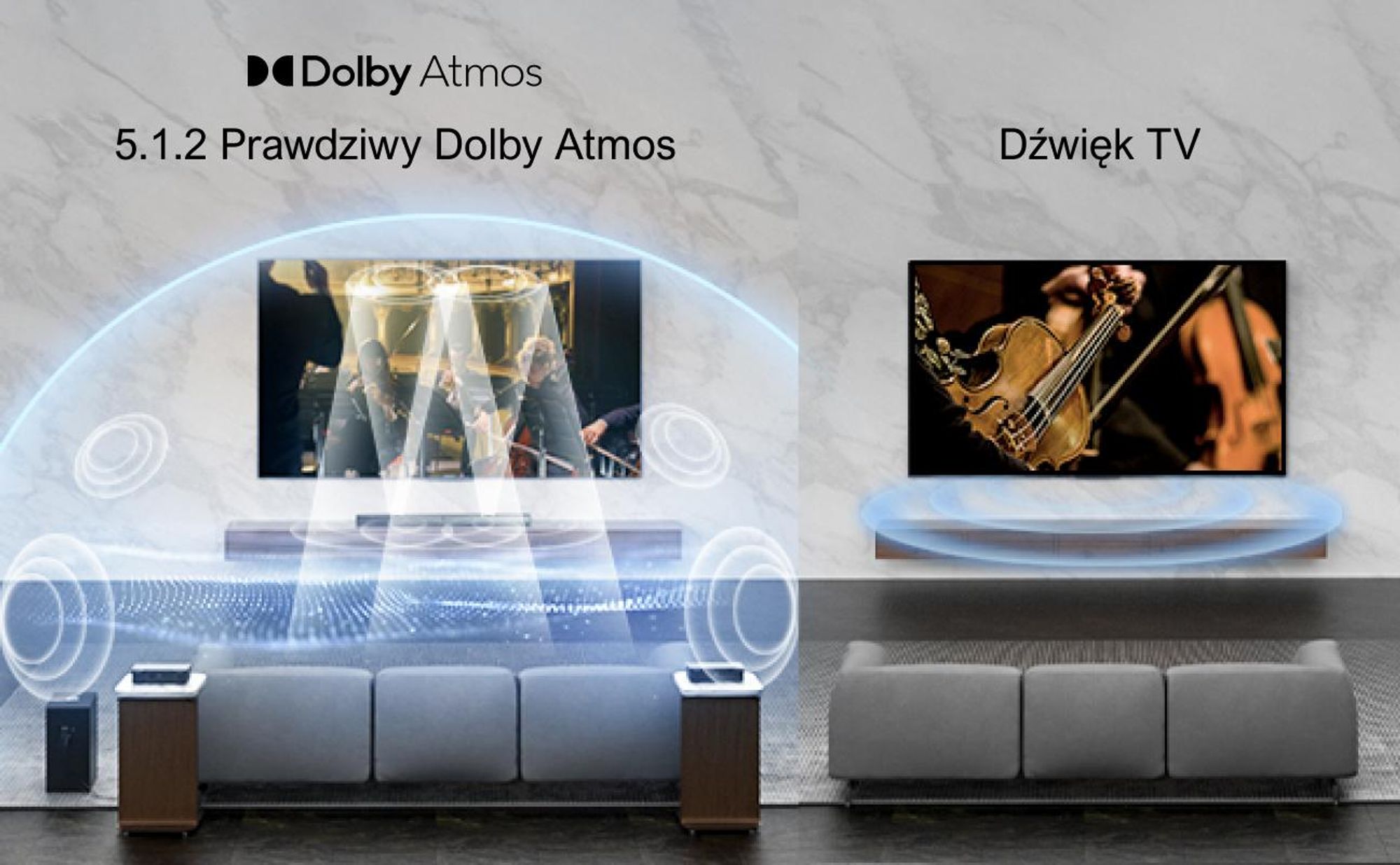 ULTIMEA 5.1.2-kanałowy soundbar do telewizorów z Dolby Atmos, system dźwięku przestrzennego kina domowego z subwooferem do dźwięku kinowego, HDMI/Opt/Bluetooth