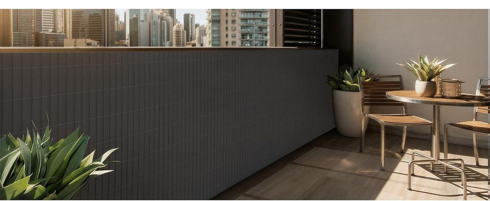 paramondo PVC Sichtschutzmatte StrongLine, 180 x 300 cm, grau wetterfest, UV-beständig & robust für Balkon, Terrasse und Garten