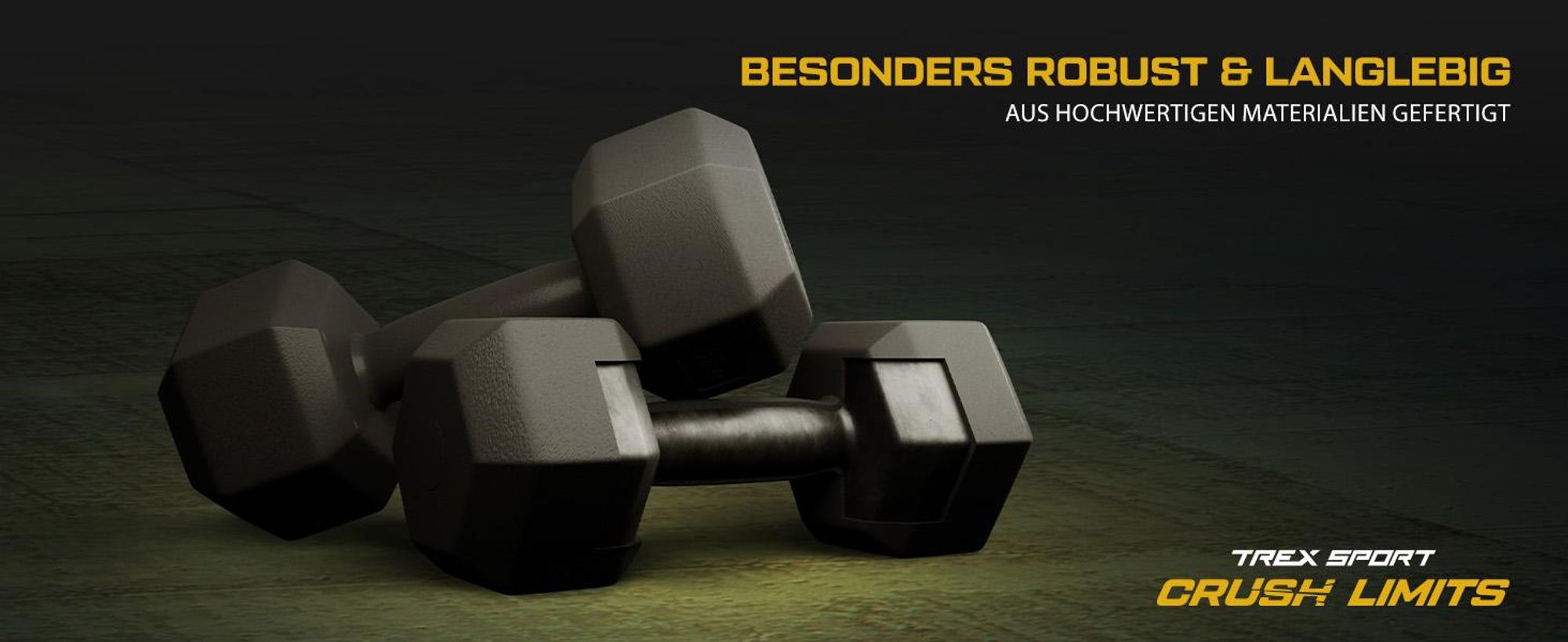 TREX SPORT Kurzhanteln Hanteln Set 2x5kg TX-005CD | Kunststoff Hexagon Dumbbell für Krafttraining | sechseckige Anti-Roll Form, ergonomischer Griff