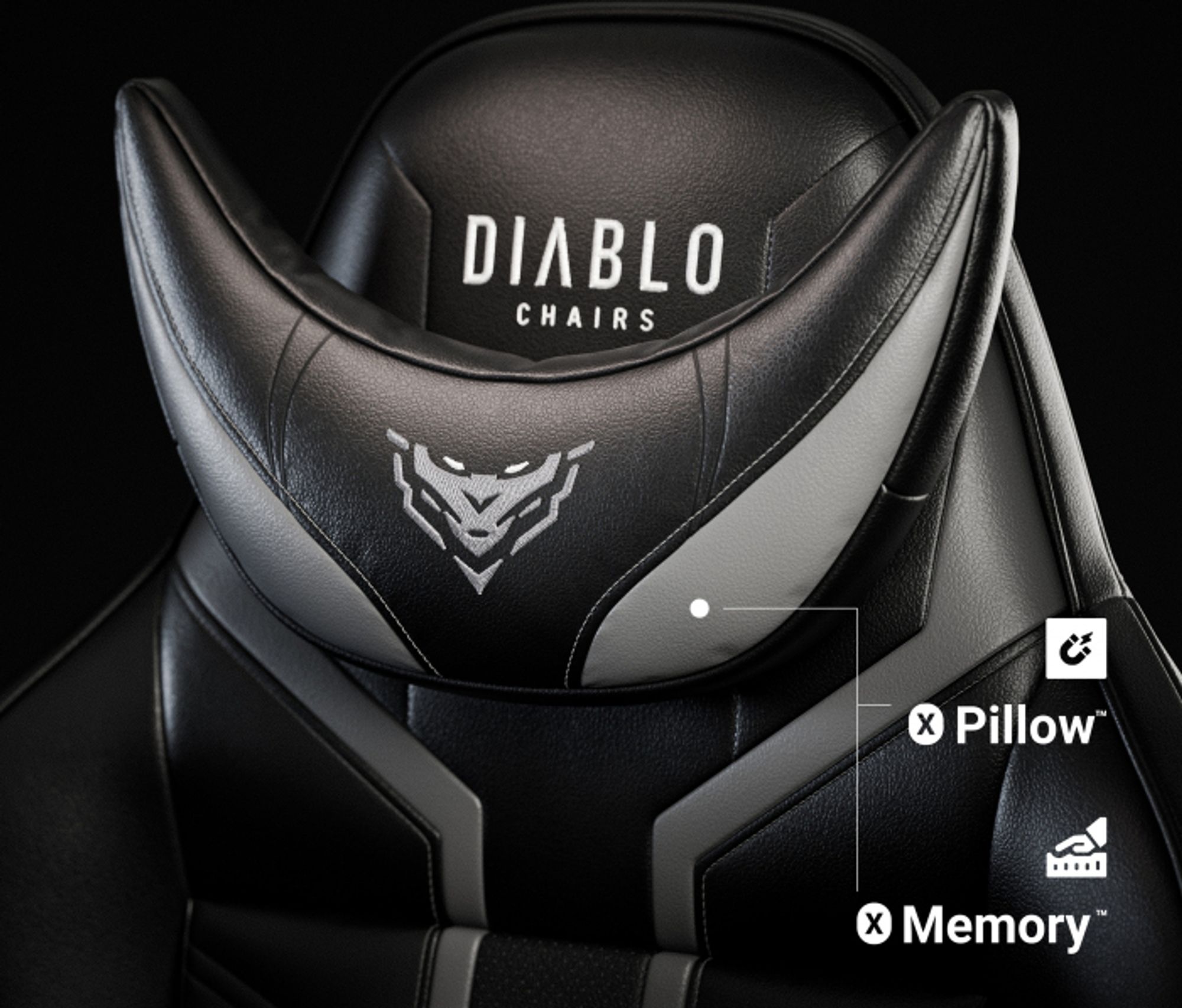 Diablo X-Ray Gaming Stuhl Bürostuhl Schreibtischstuhl 4D Armlehnen Ergonomisches Design Kunstleder Wippfunktion Farbe: Schwarz-grau, Größe King