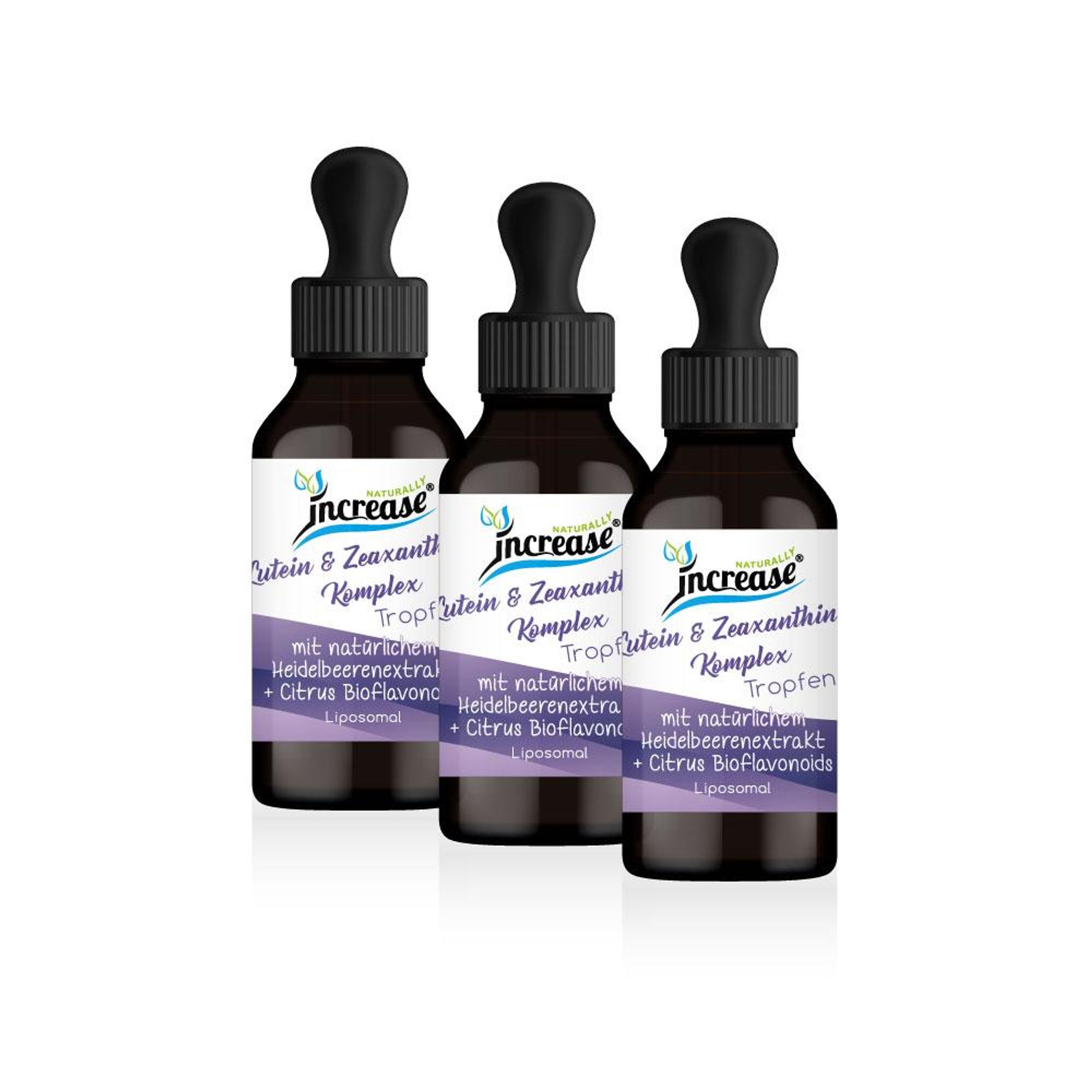 Nimm 3, zahl 2 Aktion Liposomale Lutein & Zeaxanthin Komplex Tropfen hochdosiert - 77mg Lutein & Zeaxanthin Komplex pro Tag (69.300mg in 3 Flaschen)