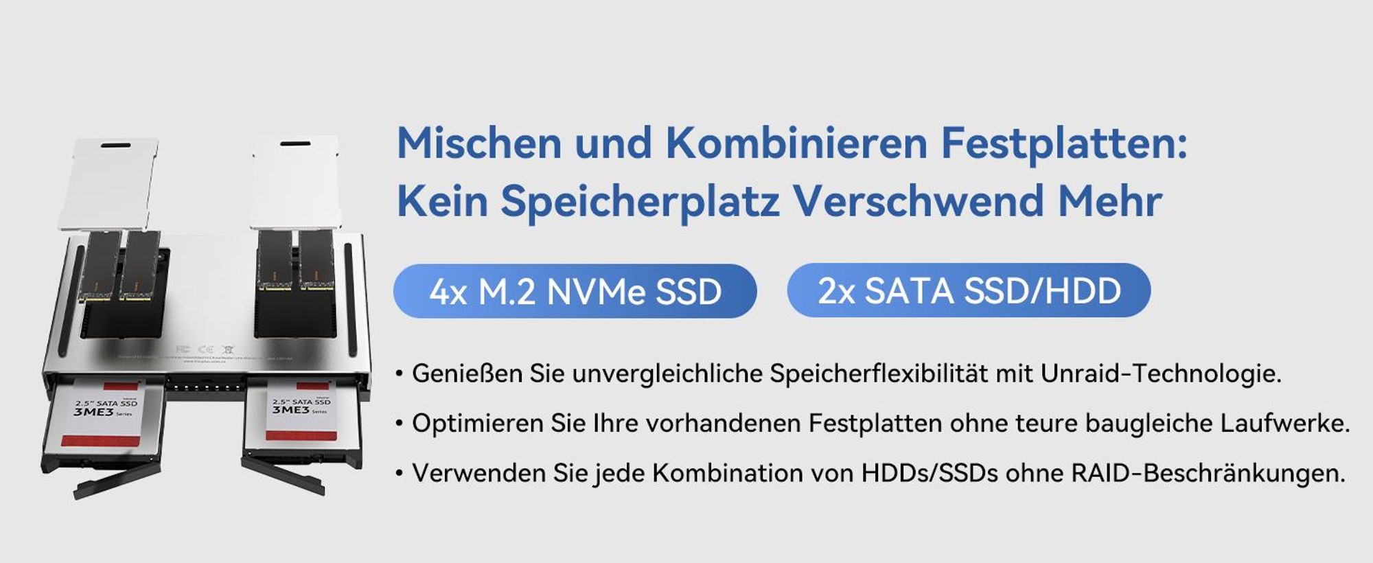 LincStation N1 6-Bay NAS, Intel N5105, 16 GB RAM, 4x M.2 NVMe, 2,5 GbE, Unraid