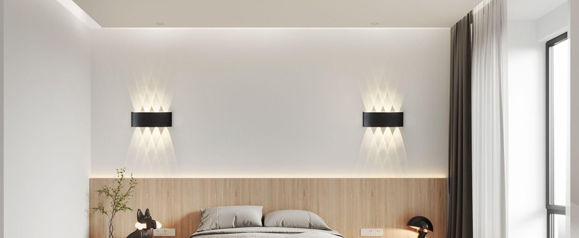 ZMH Applique murale Led 2ER Intérieur & Extérieur Noir 7W Applique Up Down Blanc Chaud Lampe de couloir IP65 Etanche Applique extérieure Faisceau lumineux réglable