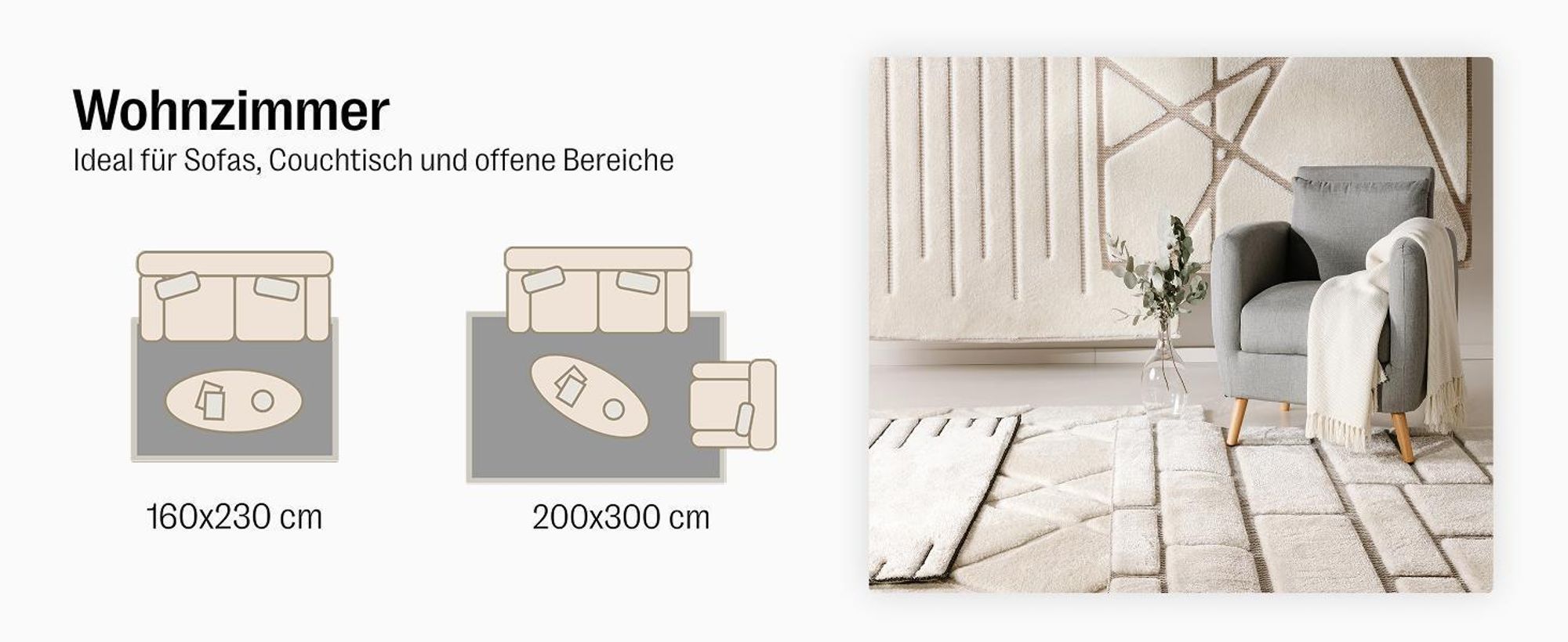 benuta Teppich Wohnzimmer Elvy Creme/Beige 140x200 cm Wohnzimmerteppich Rechteckig Muster Kurzflor Flauschig Weich