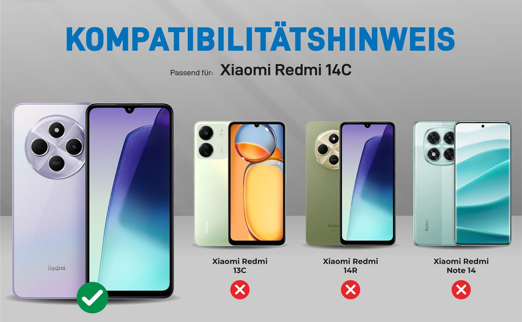 Kompatibilitätshinweise Hülle für Xiaomi Redmi 14C