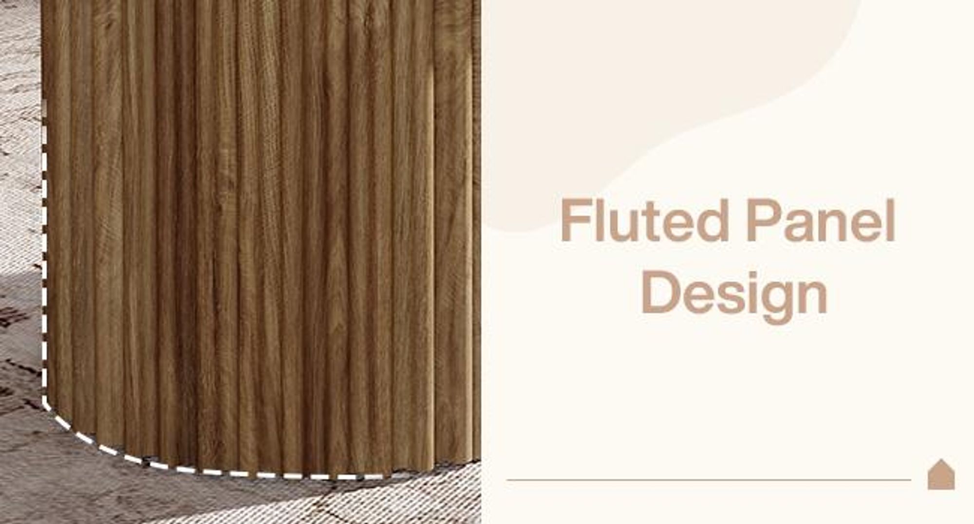Tribesigns Ovaler Couchtisch, 120 cm großer Landhaus Couchtisch aus Holz mit geriffeltem Design, für Wohnzimmer, Büro, Wohnung, rustikales Braun
