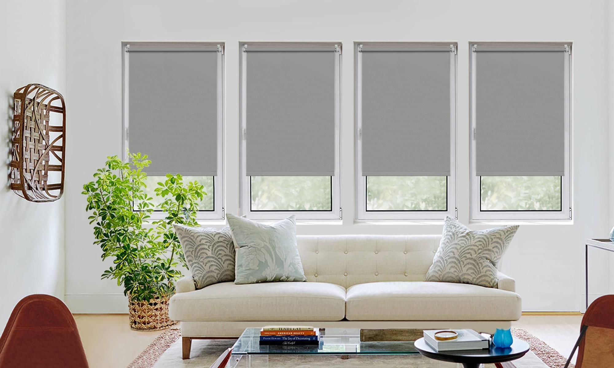 Verdunkelungsrollo Fenster ohne Bohren Klemmfix 80x150cm dunkelblau VICTORIA M