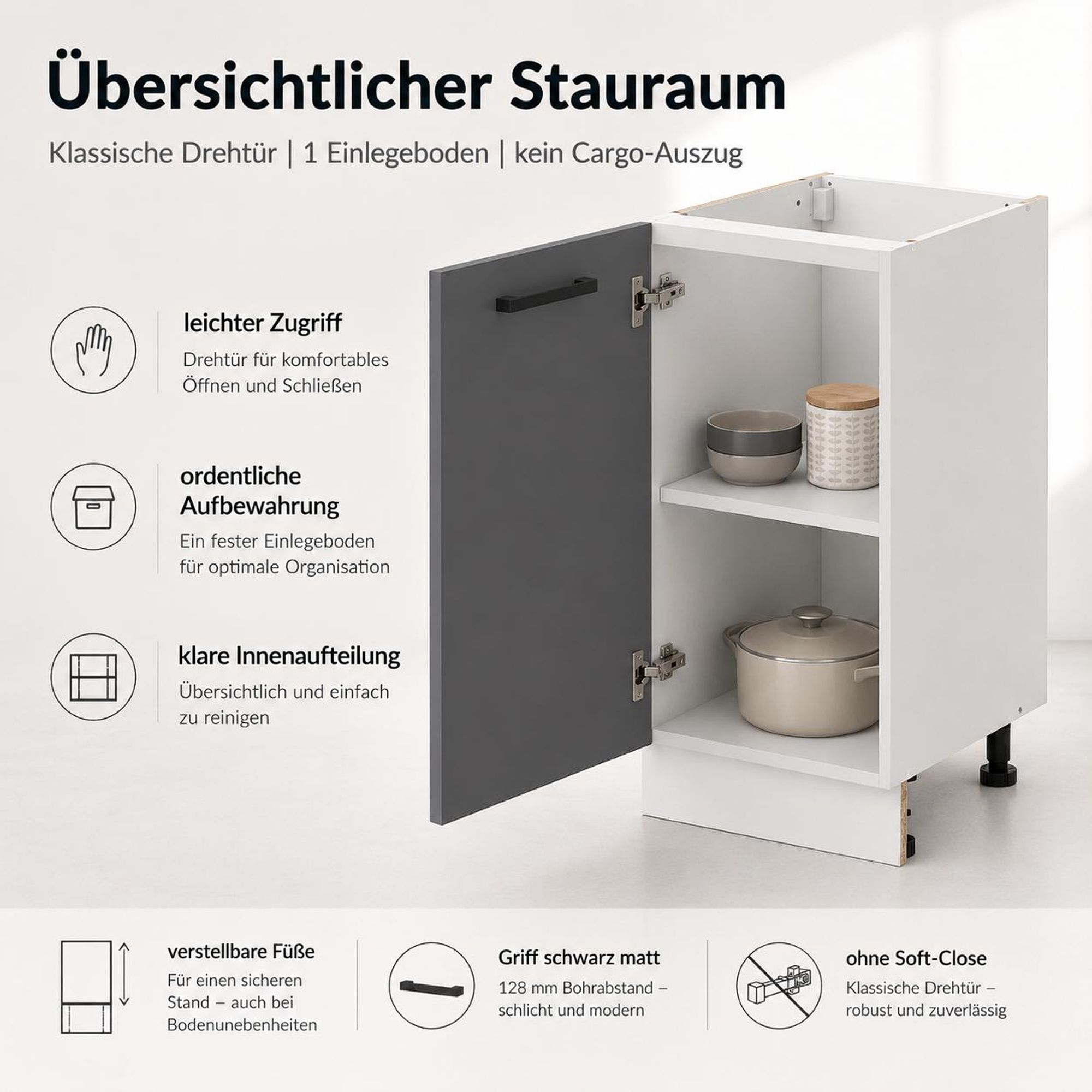 Küchenunterschrank Anthrazit: Modulares Element für moderne Küchenzeilen.