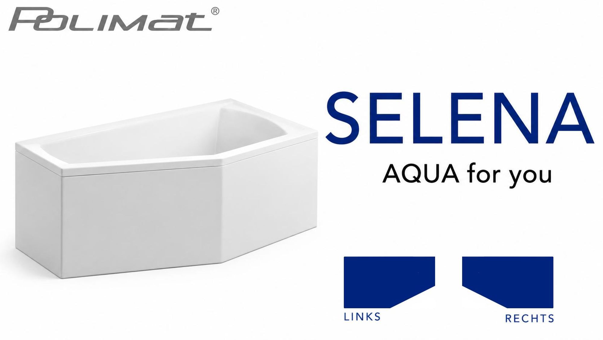 AQUA for you | Badewanne - Polimat Selena - Asymmetrische Eckbadewanne - 150x90 cm - Rechts - Weiß - mit Verkleidung, Siphon, Gestell, Acrylwanne