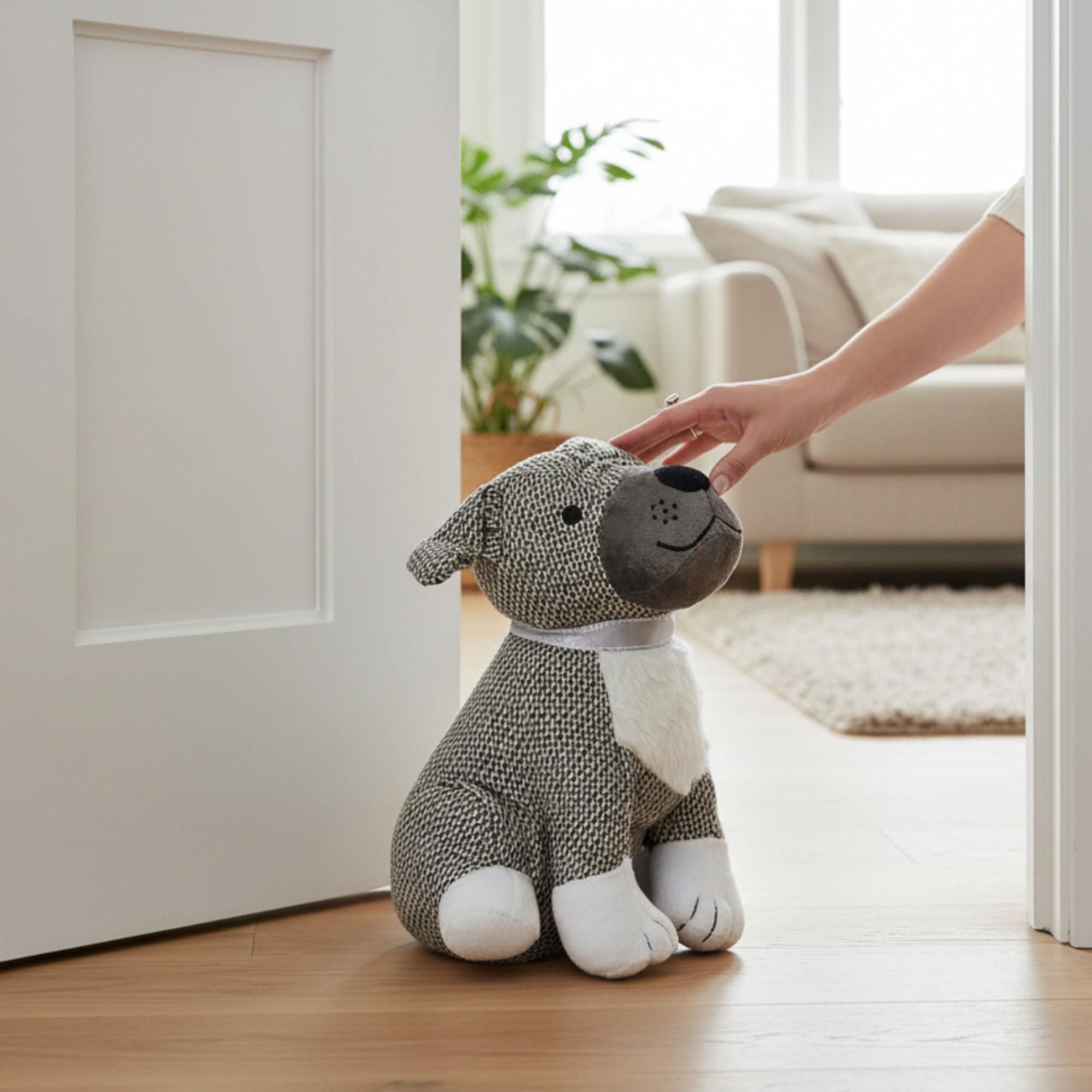 Türstopper für Zuhause und Büro Boden-Türstopper Stofftier karierter Hund