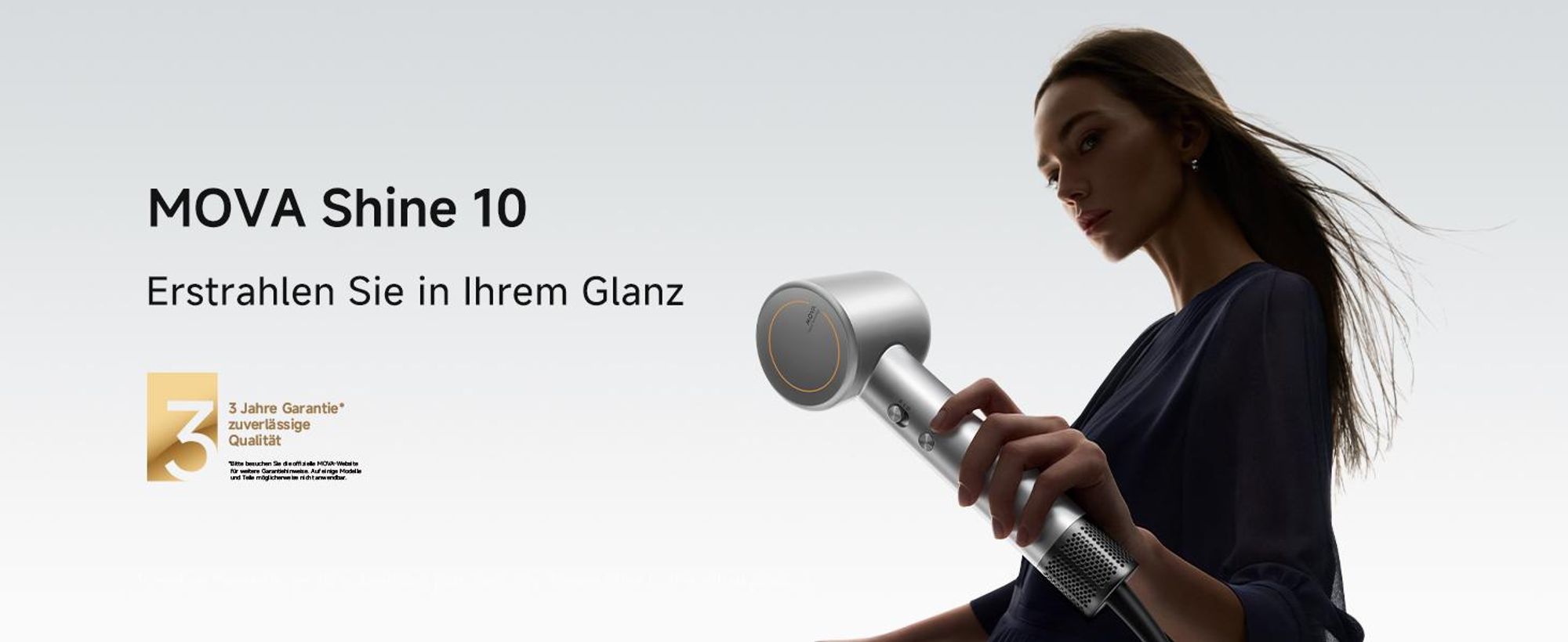 MOVA SHINE 10 Ionen Föhn, Profi Haartrockner, schnelltrocknend & leise, 110.000 U/min Brushless-Motor, Warm-/Kaltlufttaste, Plasma-Pflege, kompakt Rei