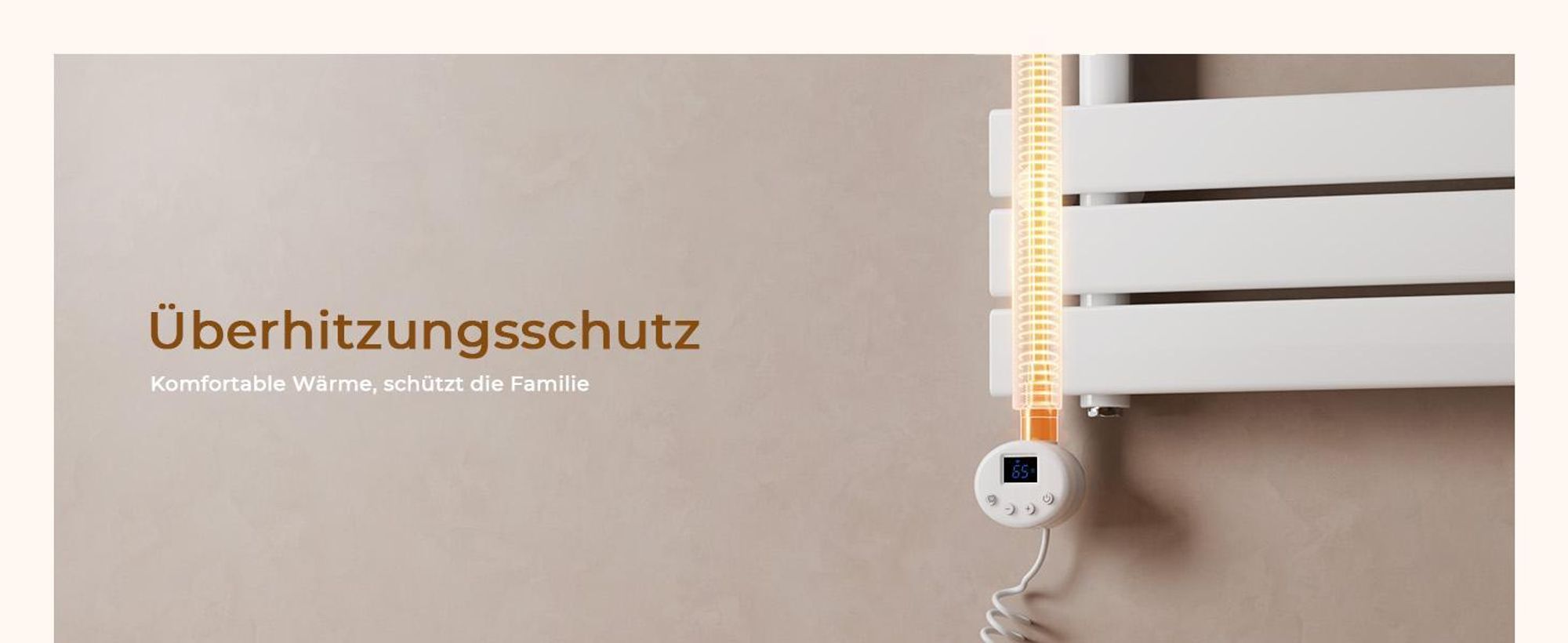 S'AFIELINA Handtuchheizkörper Elektrisch 1041×500mm, Badheizkörper Elektrisch mit Thermostat, WiFi, programmierbarem Timer, LCD-Anzeige, 600 W, Weiß