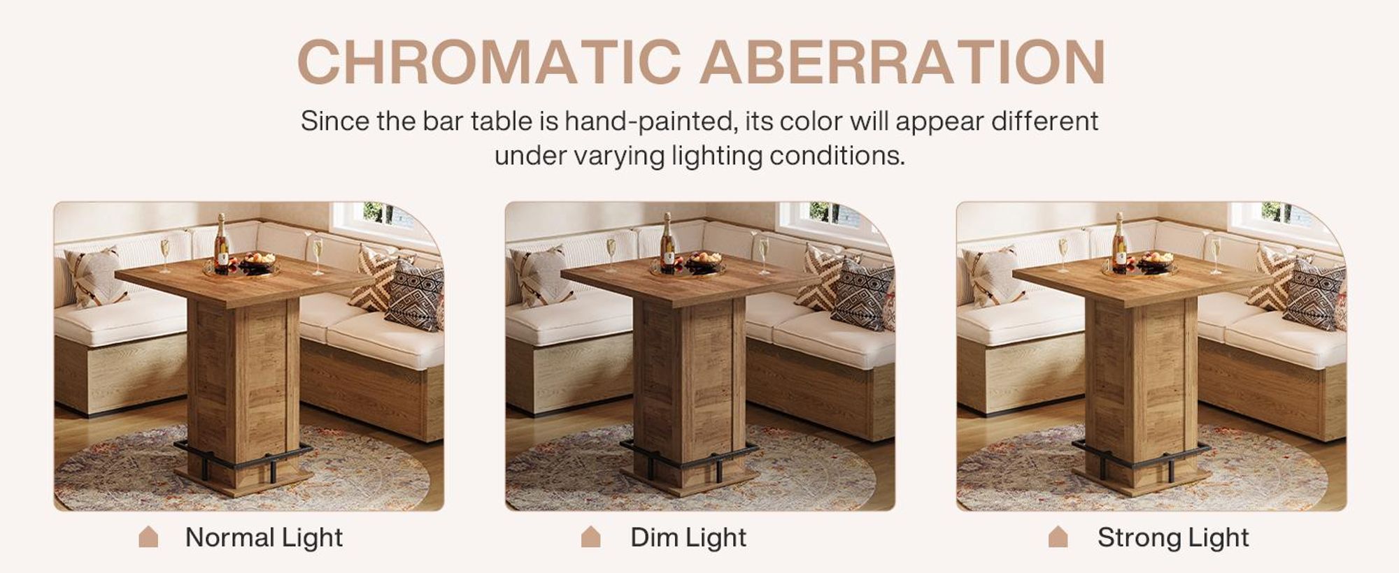 Tribesigns Bartisch, 100 cm Hoher Quadratischer Bistrotisch mit Stauraum, industrieller Stehtisch Hochtisch mit metallener Fußablage für Bistro