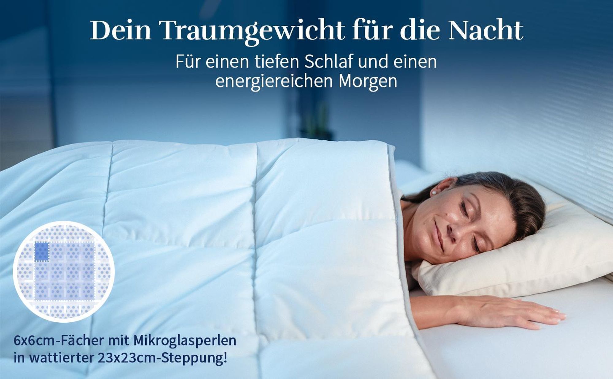 2in1 Gewichtsdecke 135x200 9 kg Bettdecke + Therapiedecke für Erwachsene