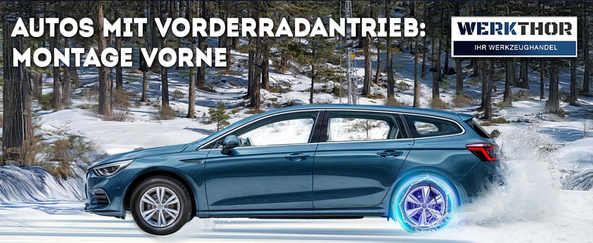 WERKTHOR Schneeketten 2x – Zugelassene Metall Schneeketten für PKW, optimaler Grip, schnelle Montage & passend für diverse Reifengrößen