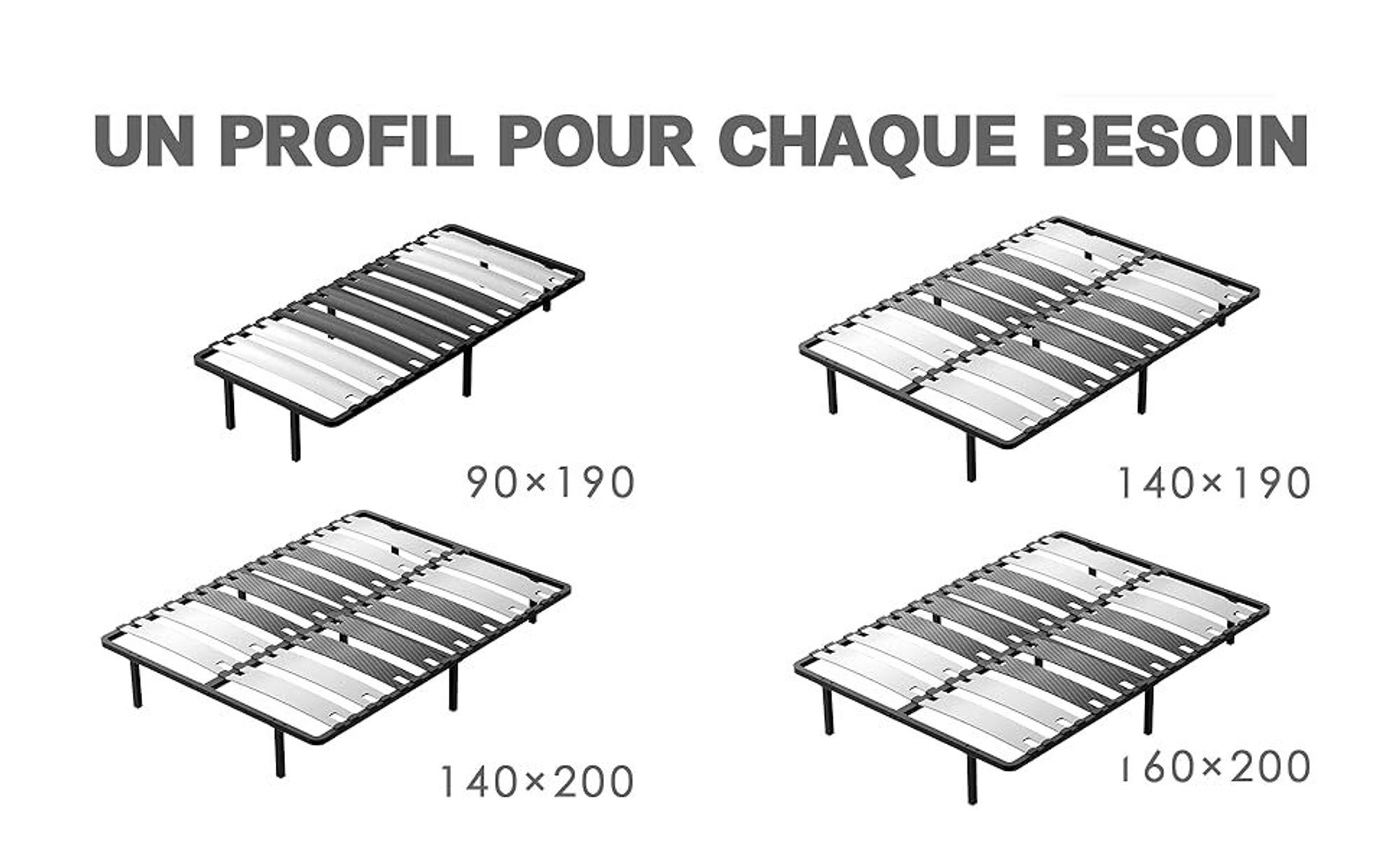 DEWINNER - Lattenrost 140x200 cm | Bett mit Lattenrost für Erwachsene | Optimale Stabilität | Ergonomisch | 7 Beine Nachhaltig | Breite Latten 150mm