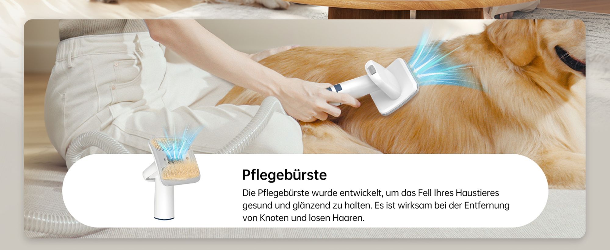 Oneisall Hundeschermaschine mit Staubsauger, 7 in 1 Profi Haustierpflegeset LN2