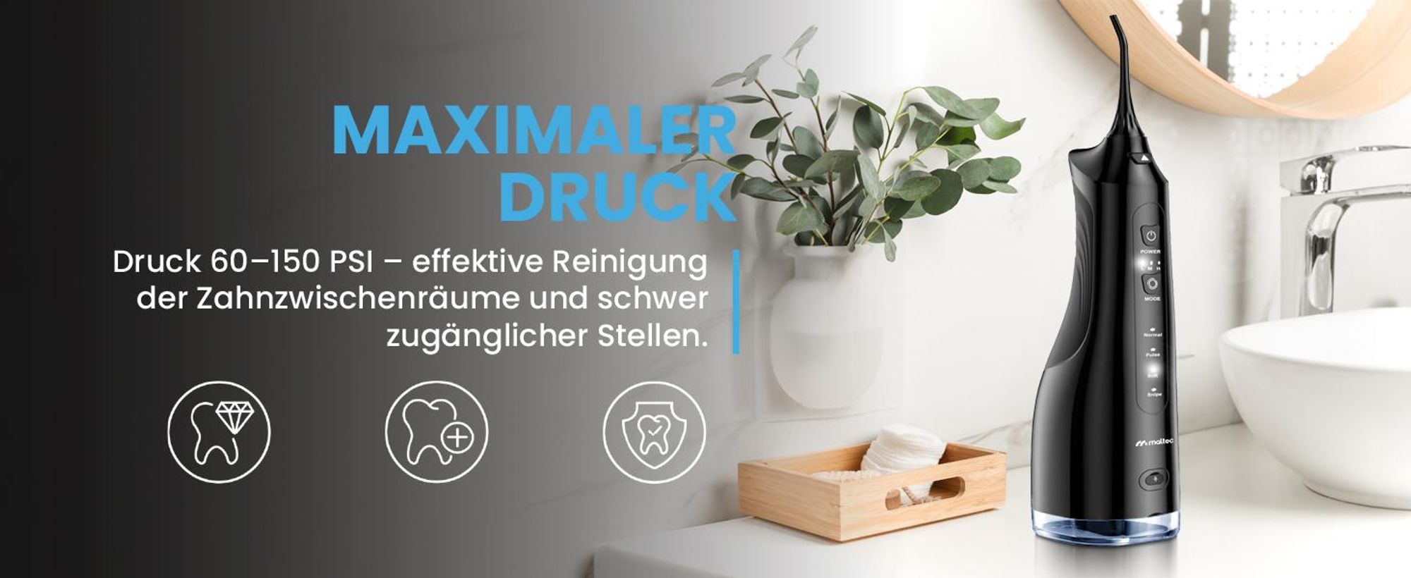 Munddsche Zahnreinigung Hochleistungs-Wasserstrahlgerät