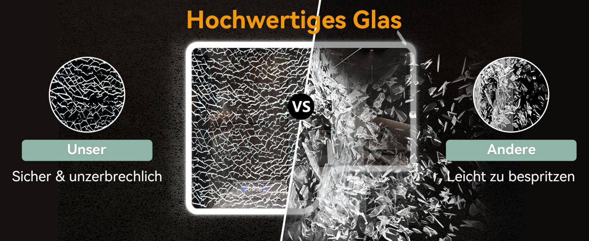 Puluomis Badspiegel mit Beleuchtung beschlagfrei 80x60, mit Uhr und Temperatur Badezimmerspiegel mit Regal LED 6500k dimmbar weiß schwarz