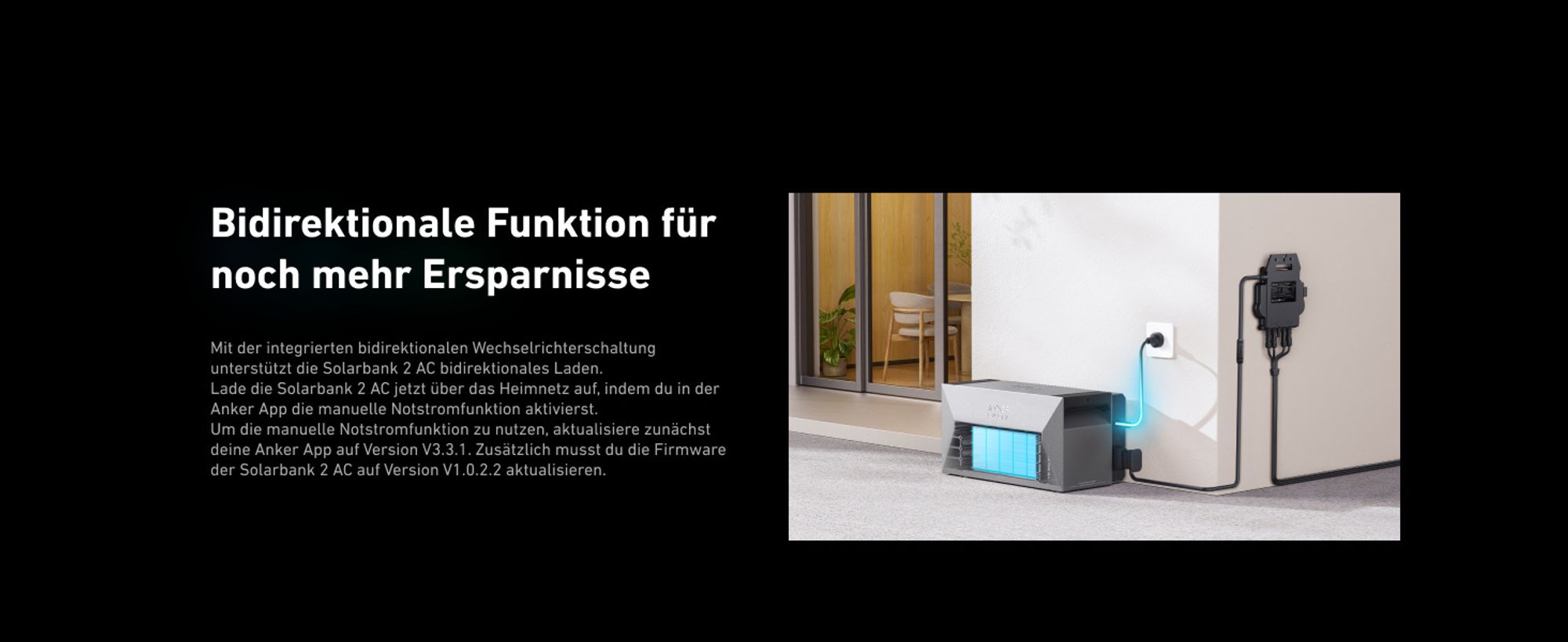 Anker SOLIX Solarbank 2 E1600 AC Speicher für Balkonkraftwerk 1600Wh Solarstromspeicher