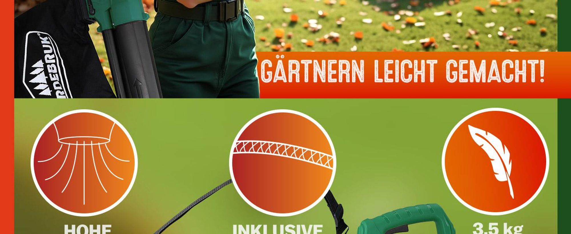 GARDEBRUK® Laubsauger 3in1 3000W